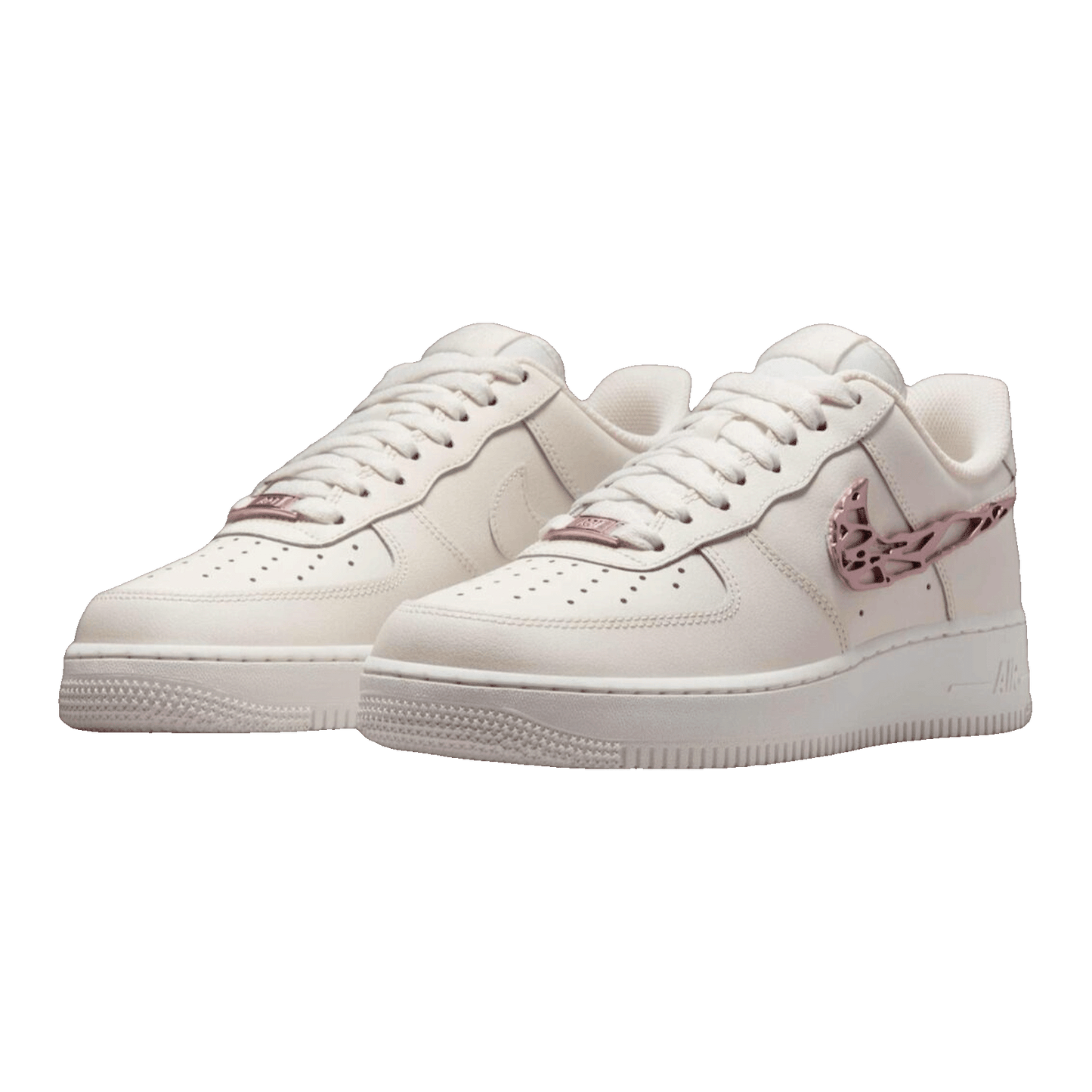 Nike Air Force 1 Low Liquid Metal Swoosh Metallic Rose Gold (W) Side