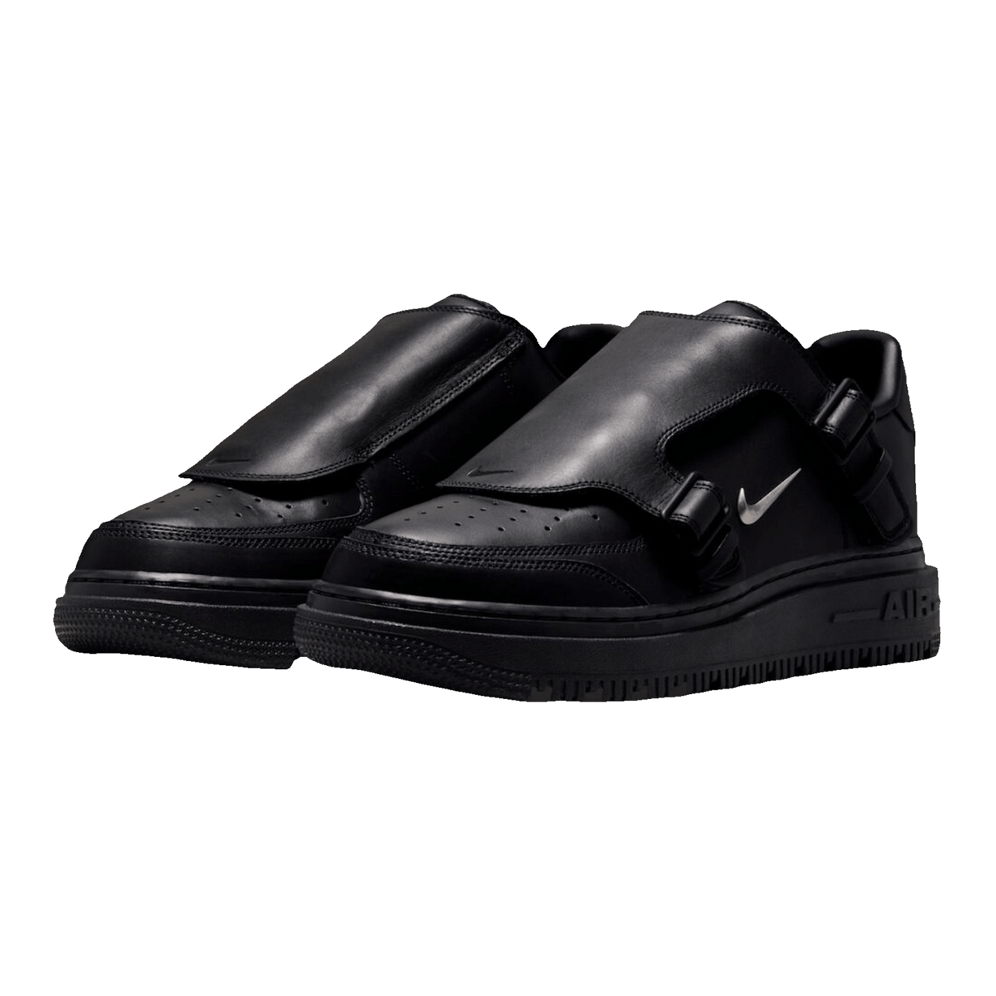 Nike Air Force 1 Low Luxe Black Metallic Silver Side JA3822-010