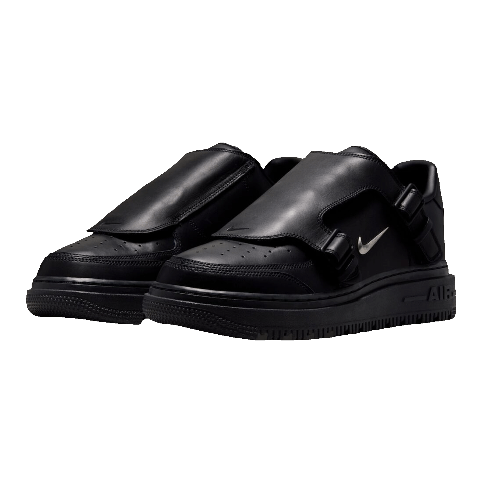 Nike Air Force 1 Low Luxe Black Metallic Silver Side JA3822-010