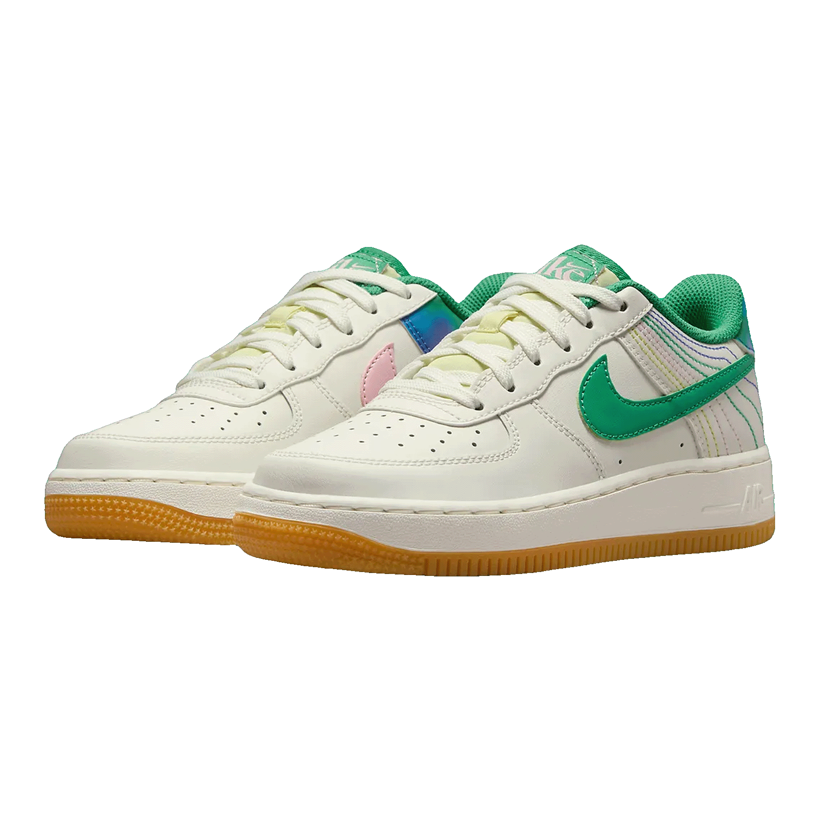 Nike Air Force 1 Low LV8 3 Heel Stitch Sail Stadium Green (GS) Side