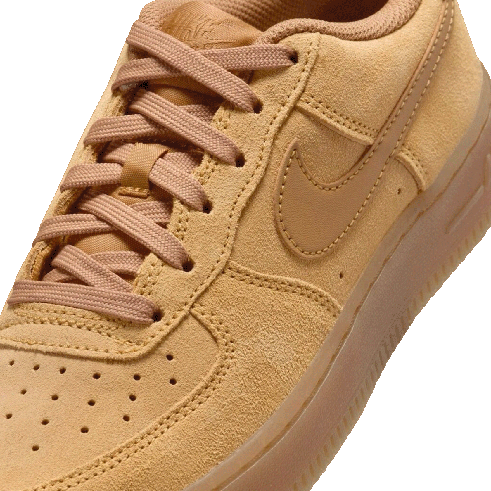 Nike Air Force 1 Low LV8 Wheat Gum Light Brown (GS) Tongue