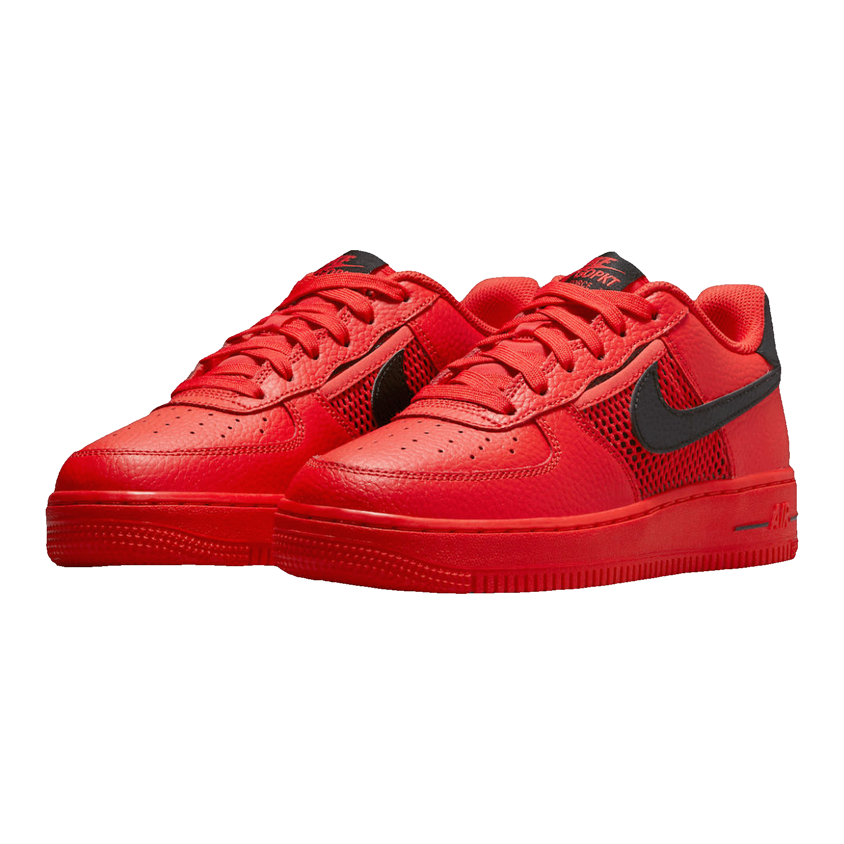 Nike Air Force 1 Low Mesh Pocket Habanero Red (GS) Side