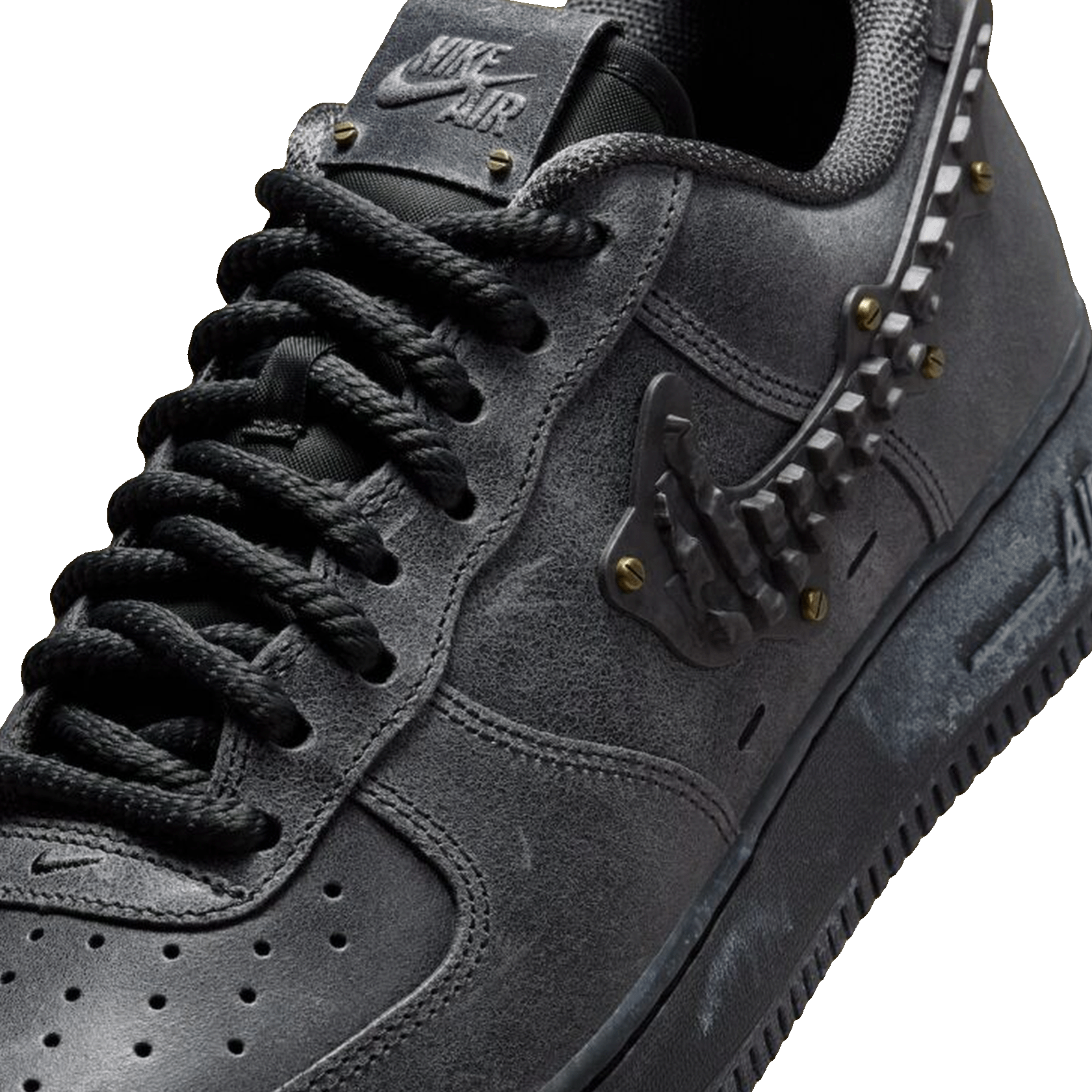 Nike Air Force 1 Low Metalwork Medium Ash Anthracite Detail