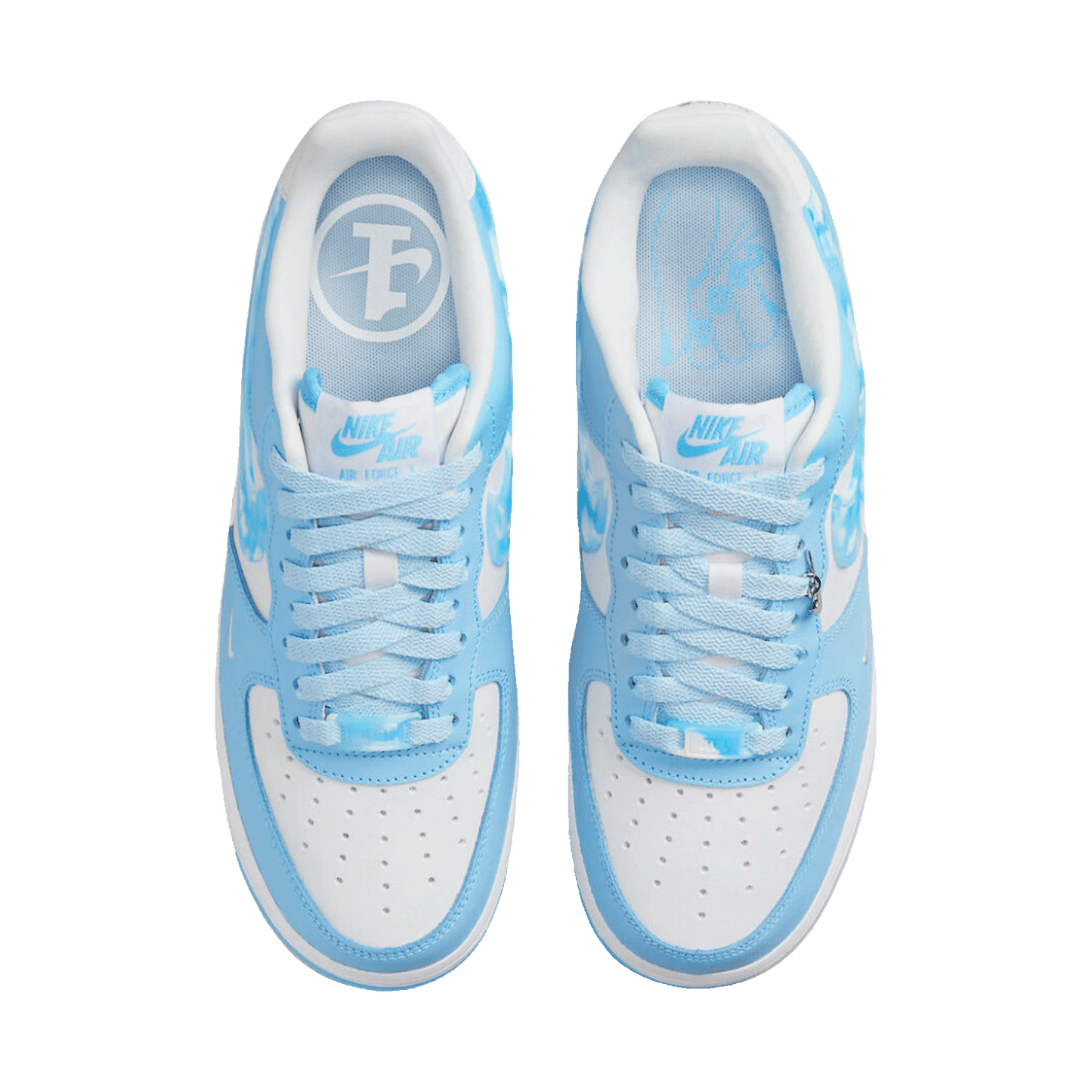 Nike Air Force 1 Low Nail Art White Blue (W) Oben