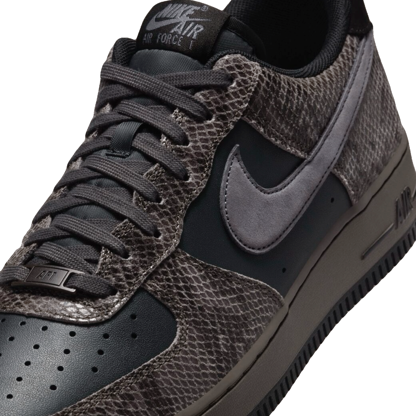 Nike Air Force 1 Low Off Noir Snakeskin Tongue