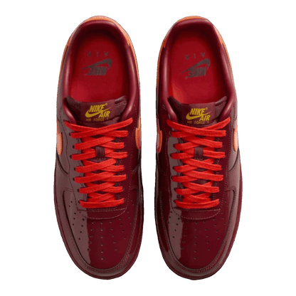 Nike Air Force 1 Low Patent Leather Dark Team Red Safety Orange Oben IO4489-601