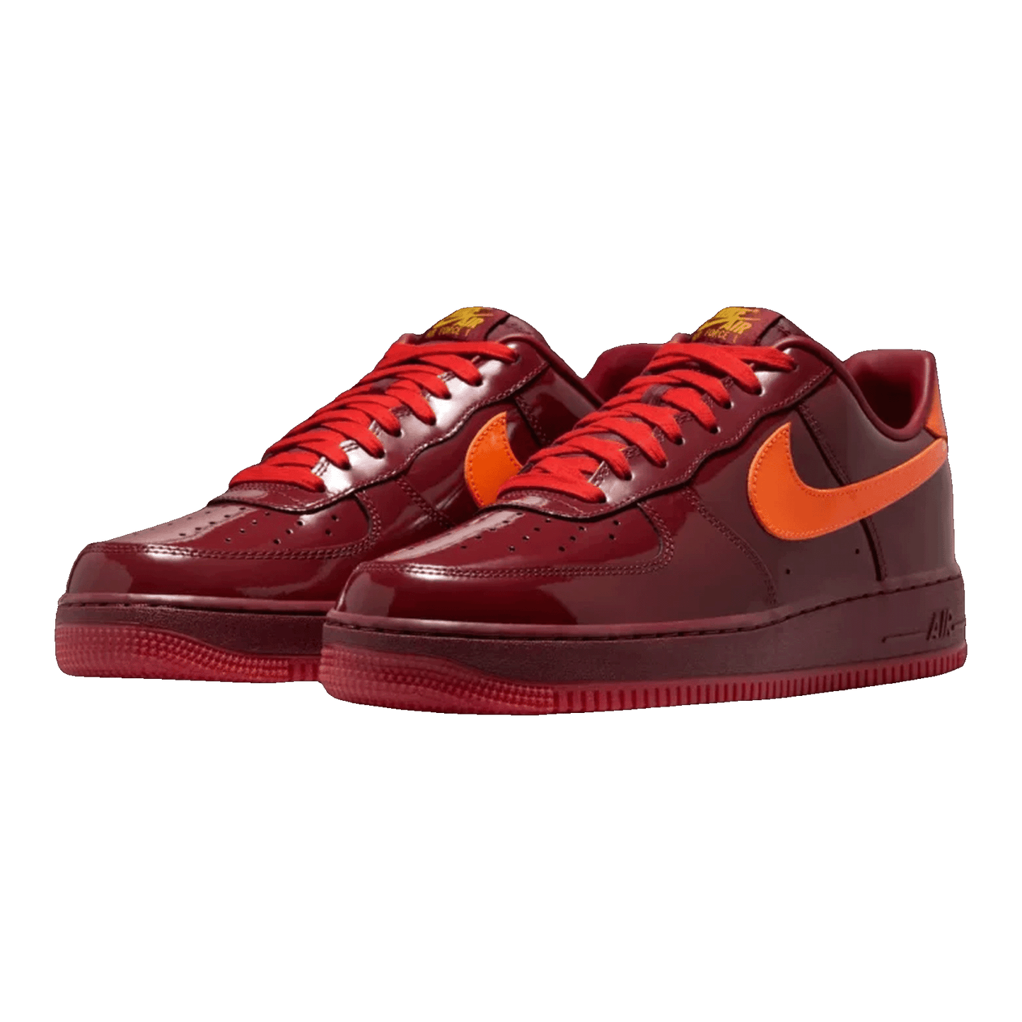 Nike Air Force 1 Low Patent Leather Dark Team Red Safety Orange Side IO4489-601