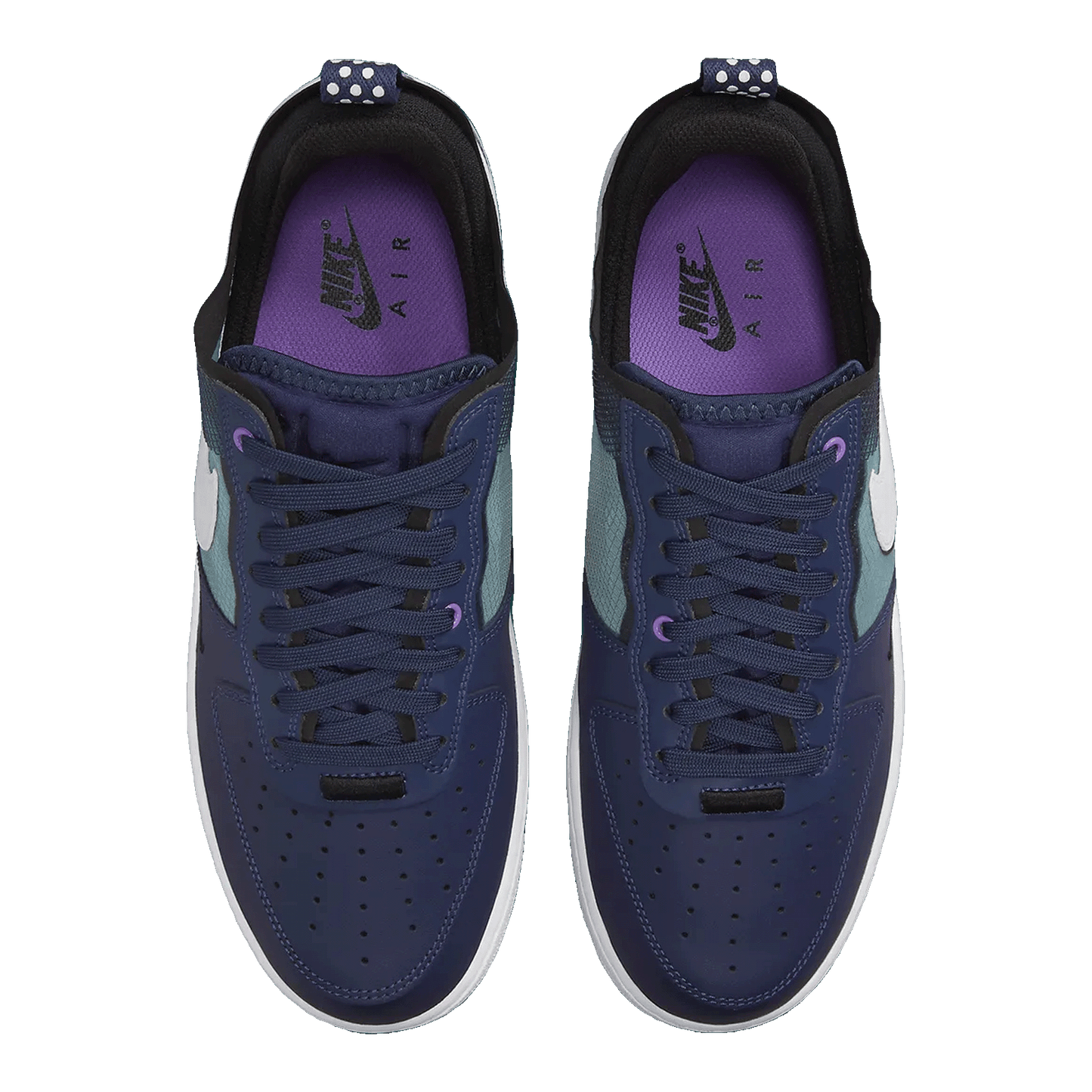 Nike Air Force 1 Low React Midnight Navy Teal Oben