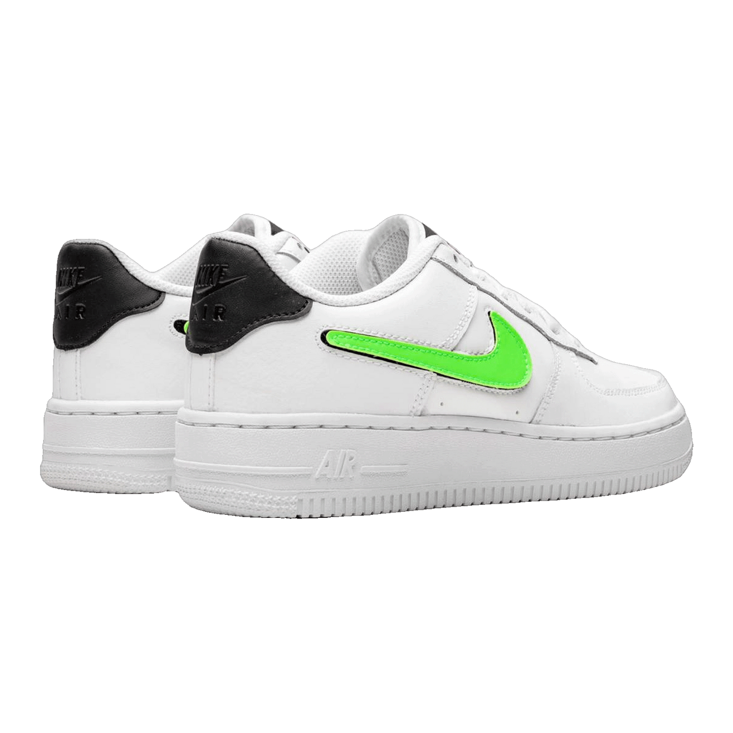 Nike Air Force 1 Low Removable Swoosh White Green Strike (GS) Back
