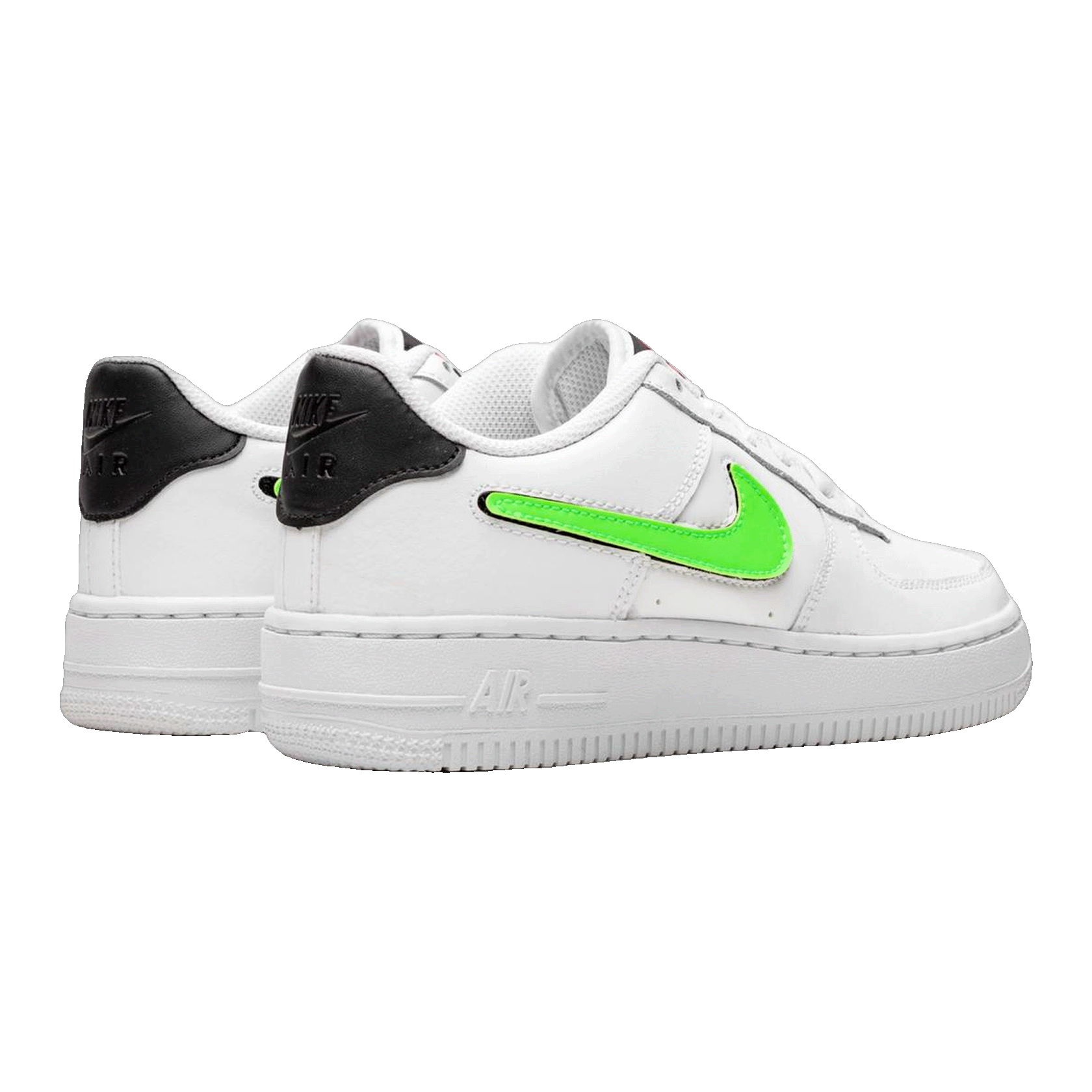 Nike Air Force 1 Low Removable Swoosh White Green Strike (GS) Back