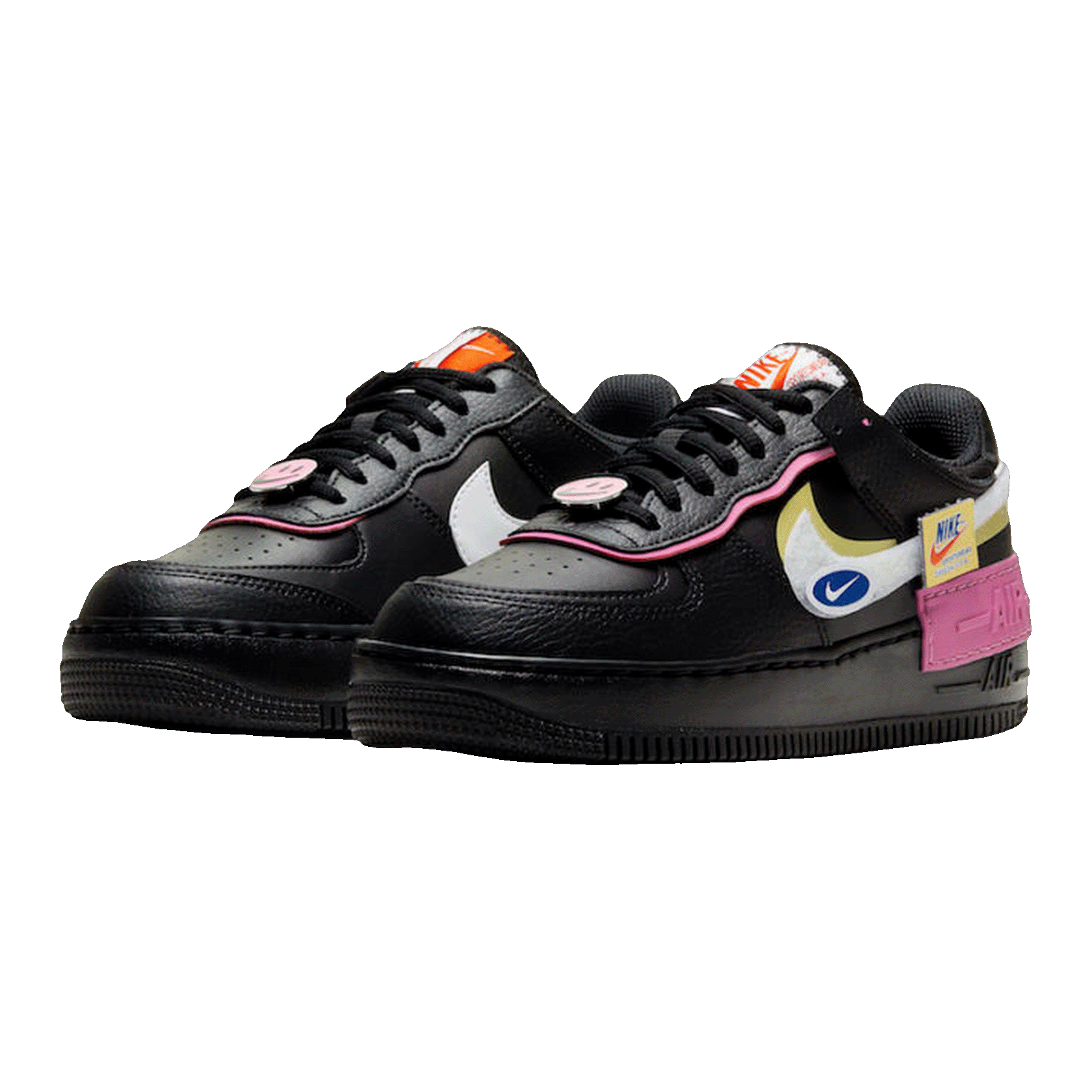 Nike Air Force 1 Low Shadow Removable Patches Black Pink (W) Side