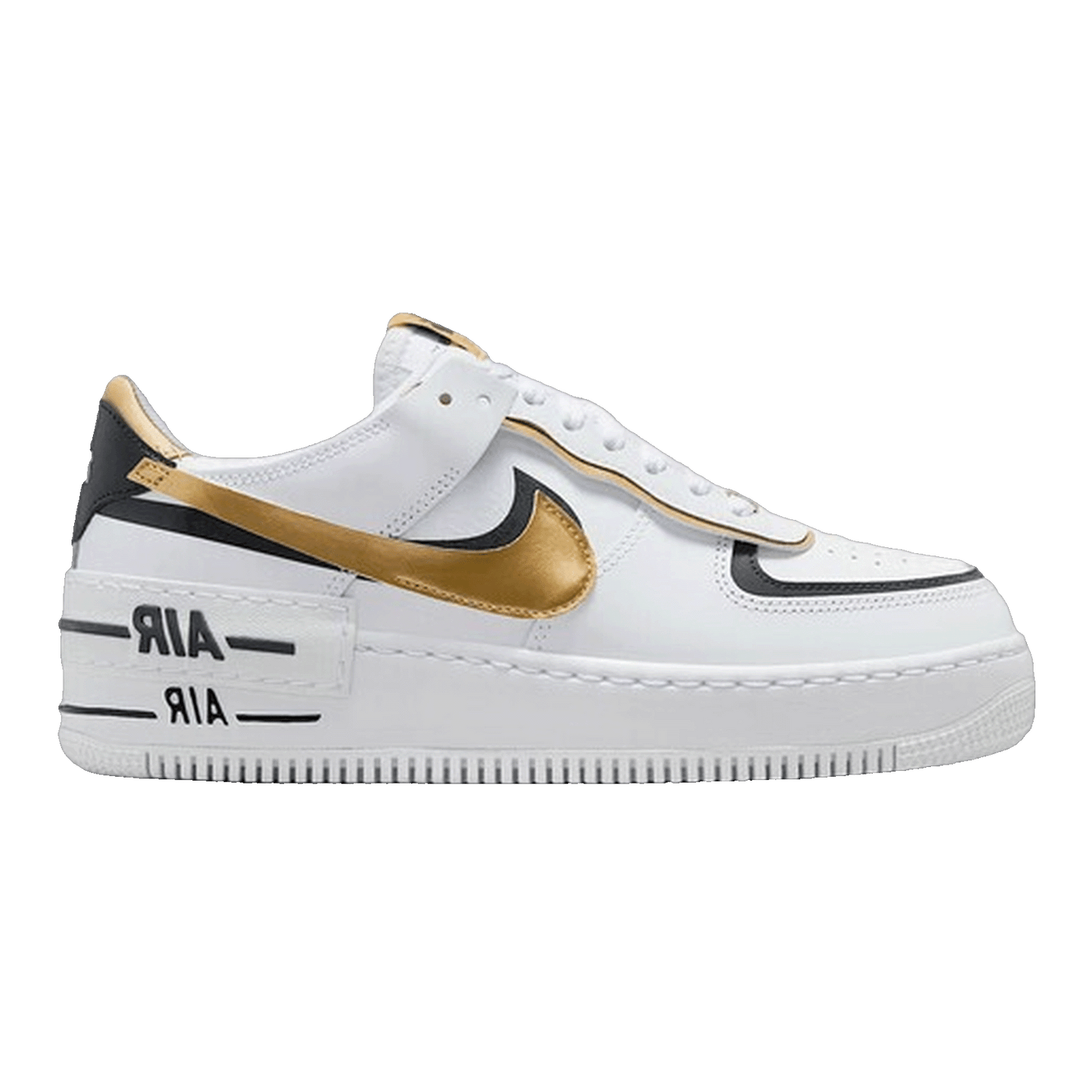 Nike Air Force 1 Low Shadow White Black Metallic Gold (W)