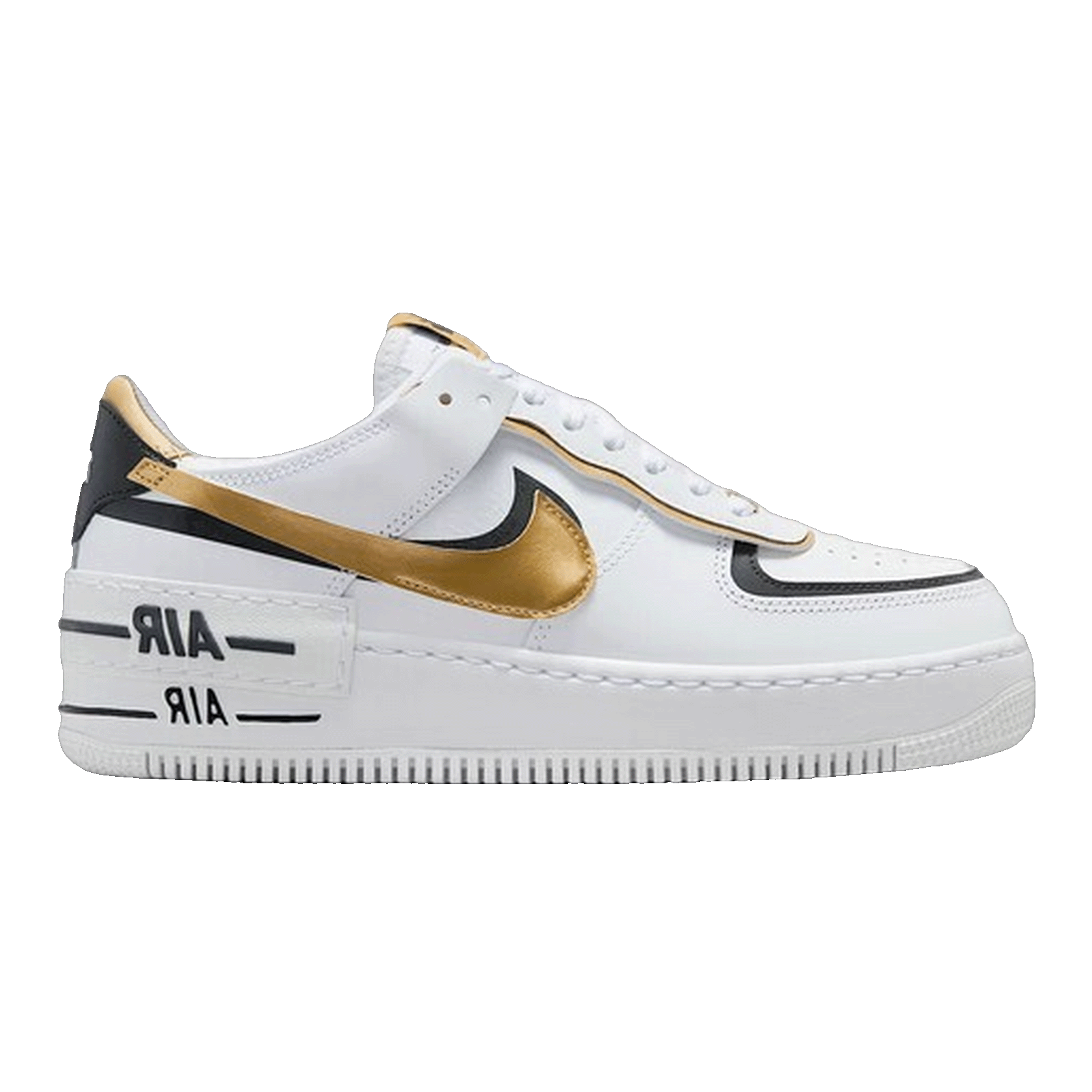 Nike Air Force 1 Low Shadow White Black Metallic Gold (W)