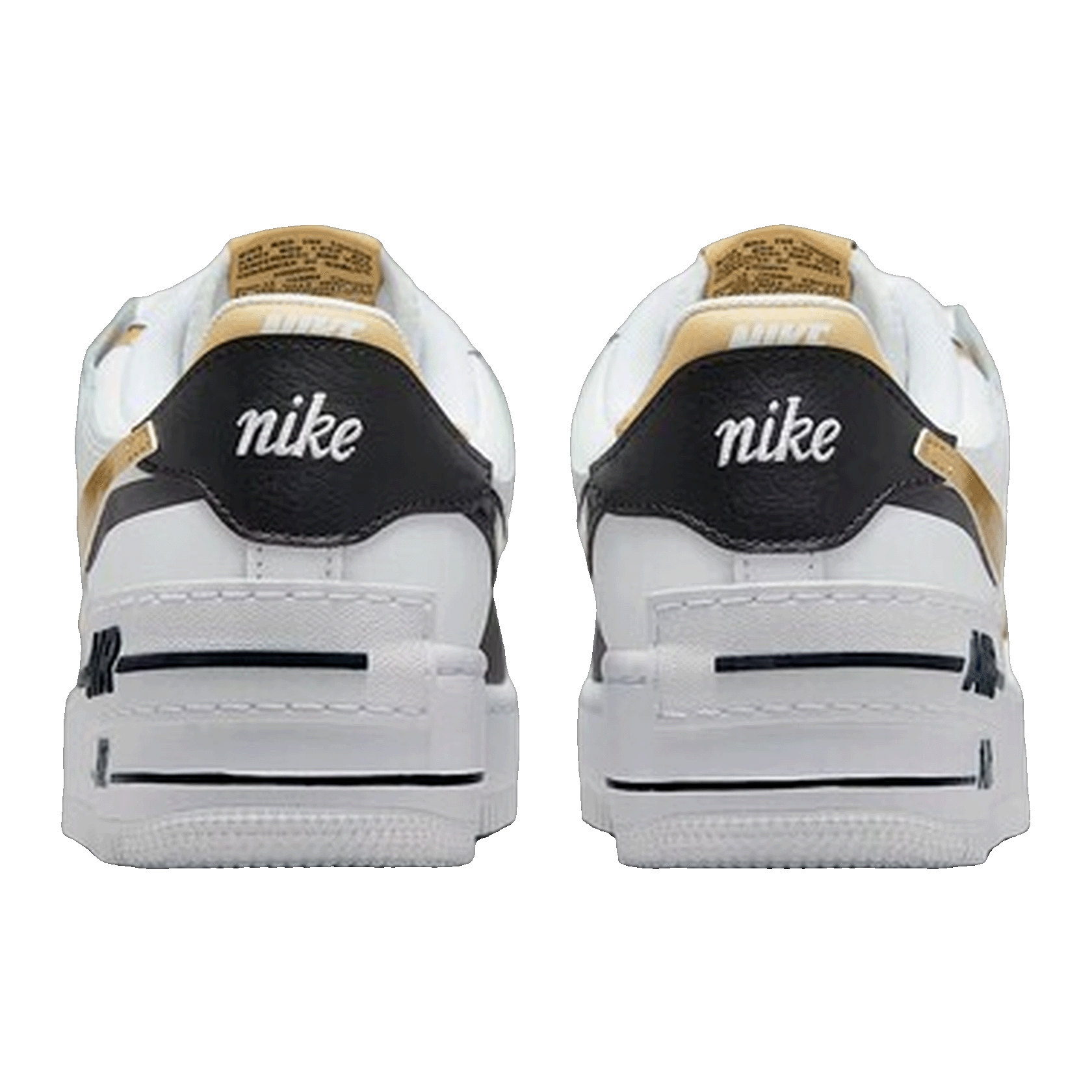 Nike Air Force 1 Low Shadow White Black Metallic Gold (W) Back