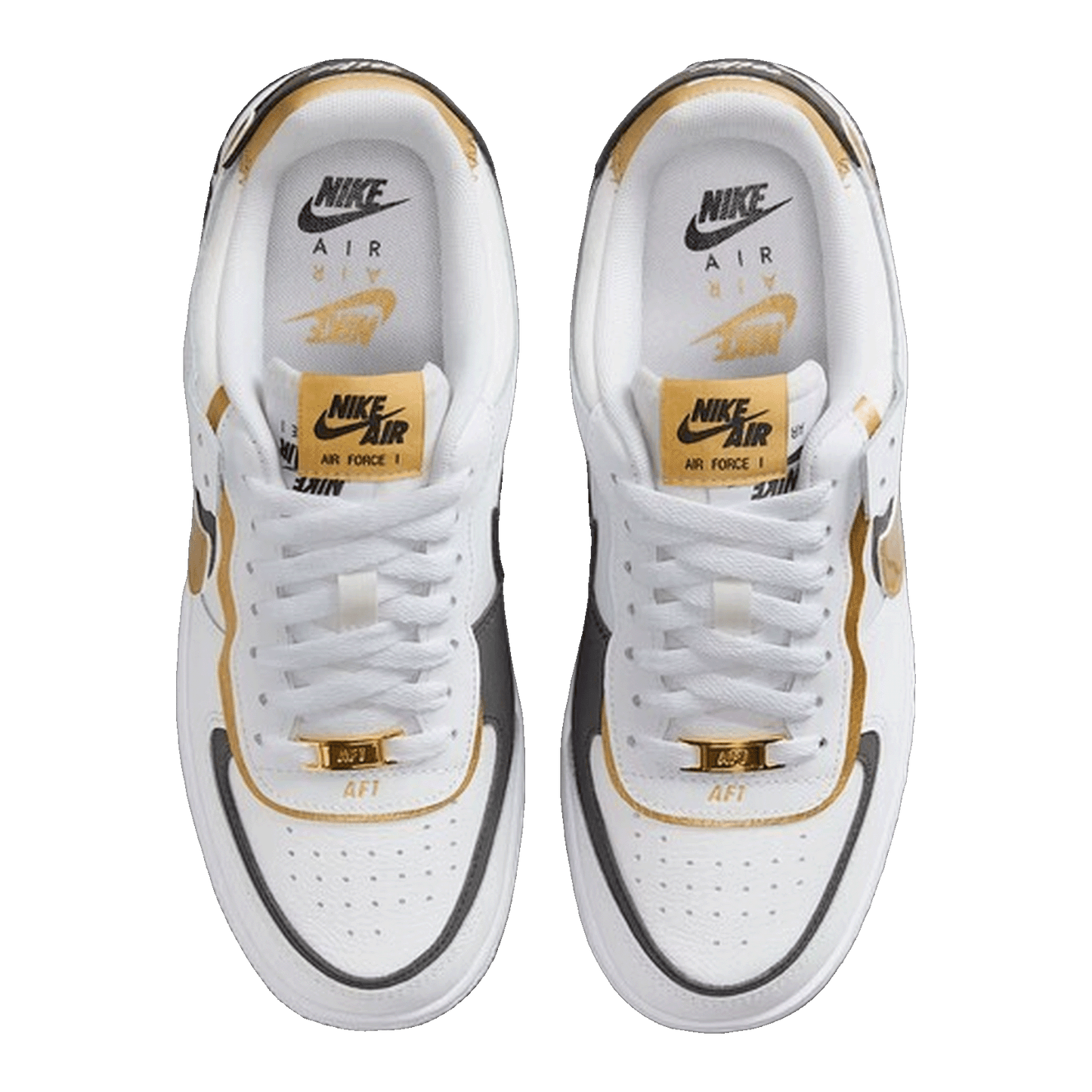Nike Air Force 1 Low Shadow White Black Metallic Gold (W) Oben