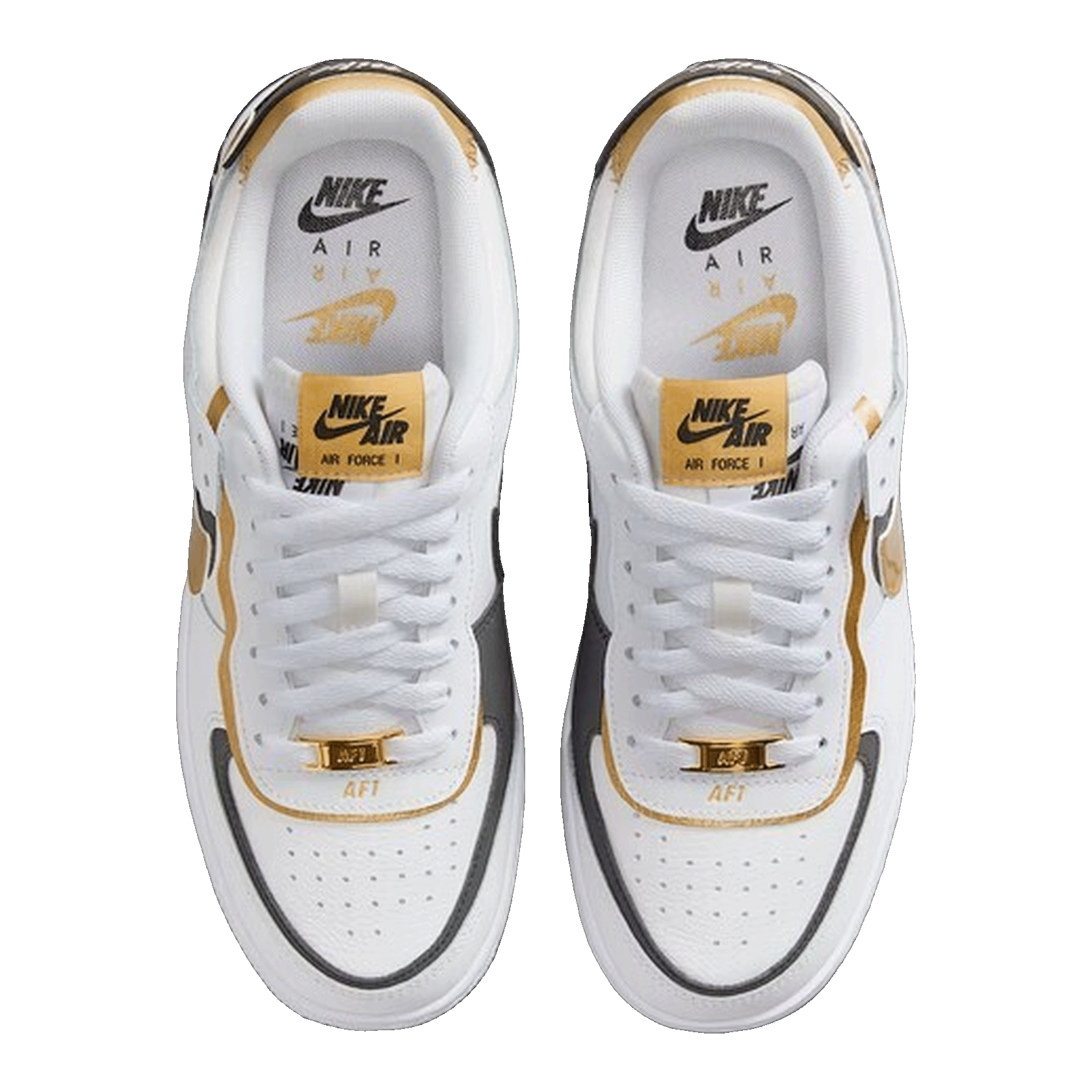 Nike Air Force 1 Low Shadow White Black Metallic Gold (W) Oben