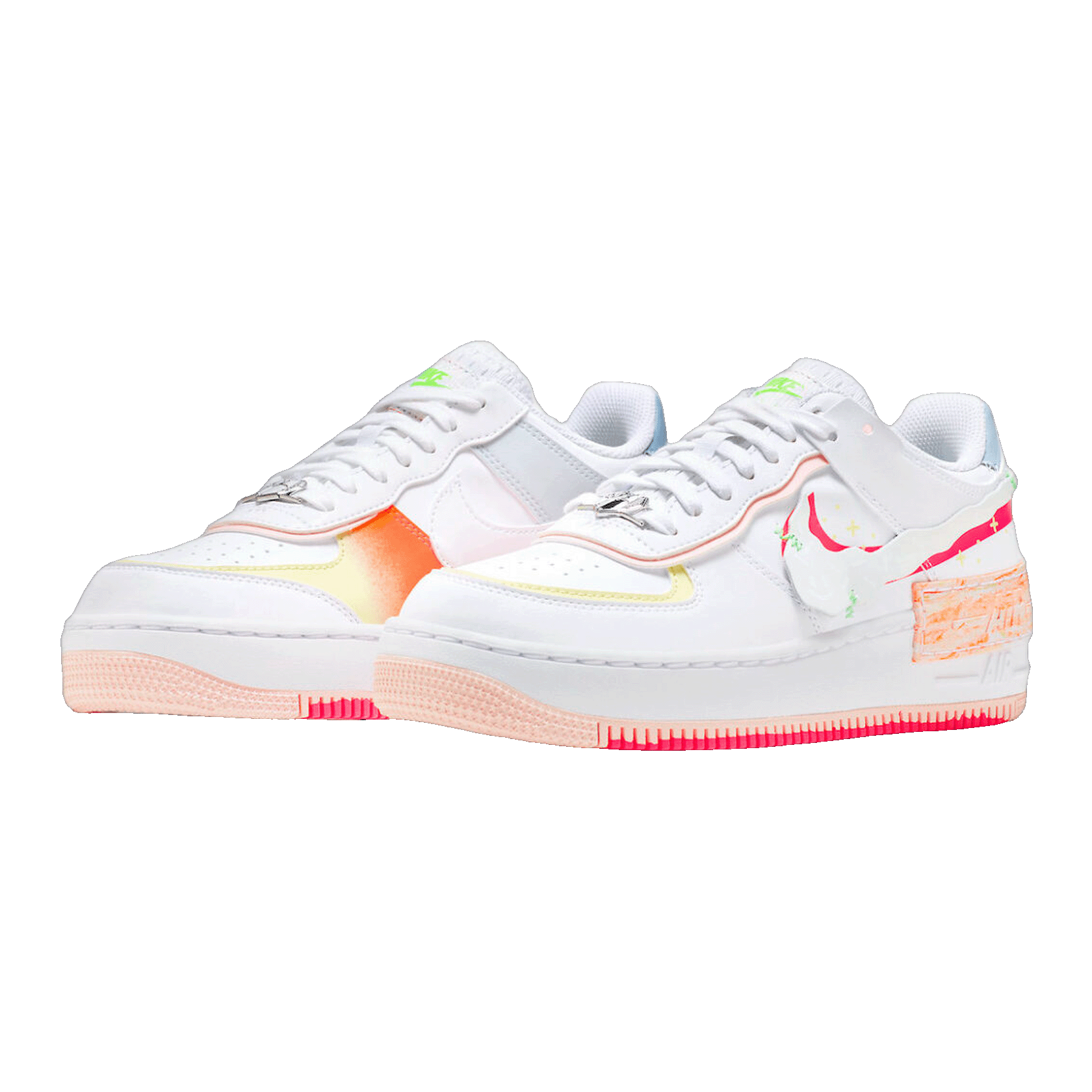 Nike Air Force 1 Low Shadow White Pink Orange (W) Side