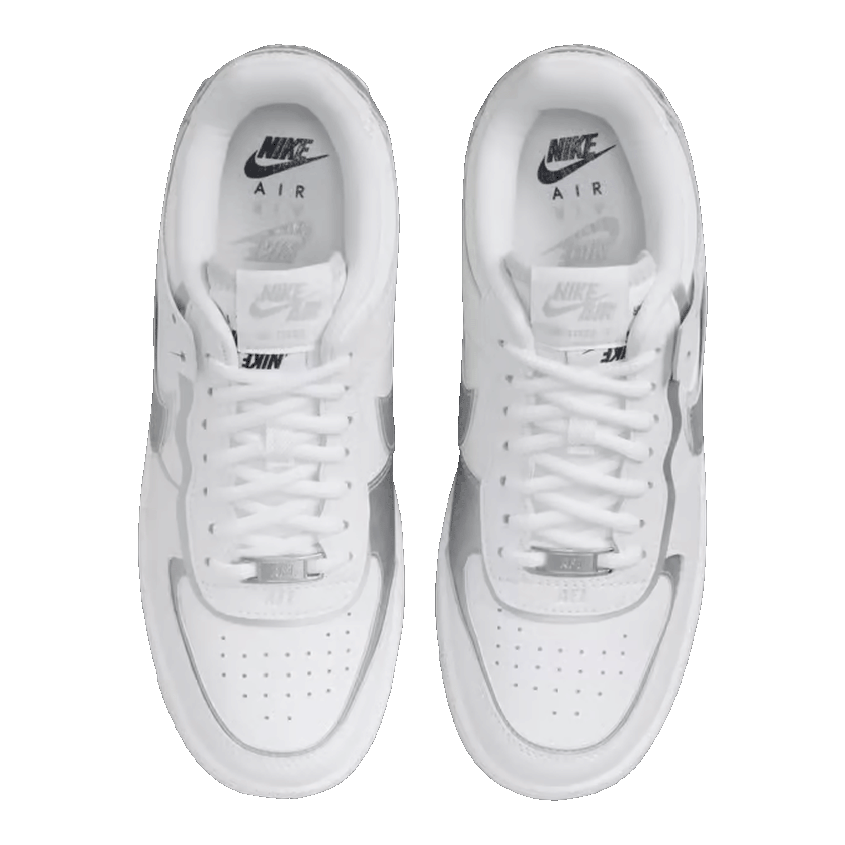 Nike Air Force 1 Low Shadow White Pure Platinum Metallic Silver (W) Oben
