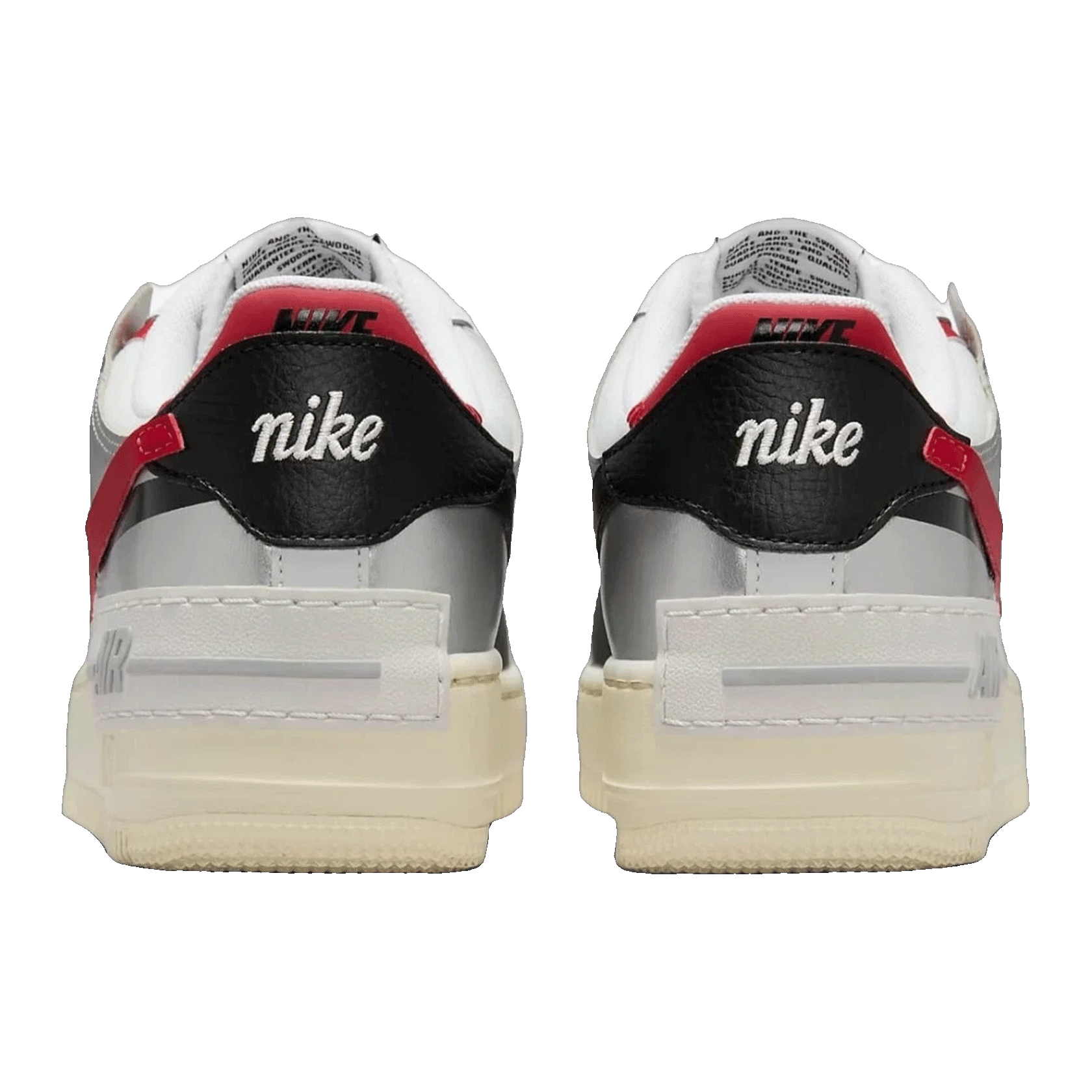 Nike Air Force 1 Low Shadow White Silver Gym Red (W) Back