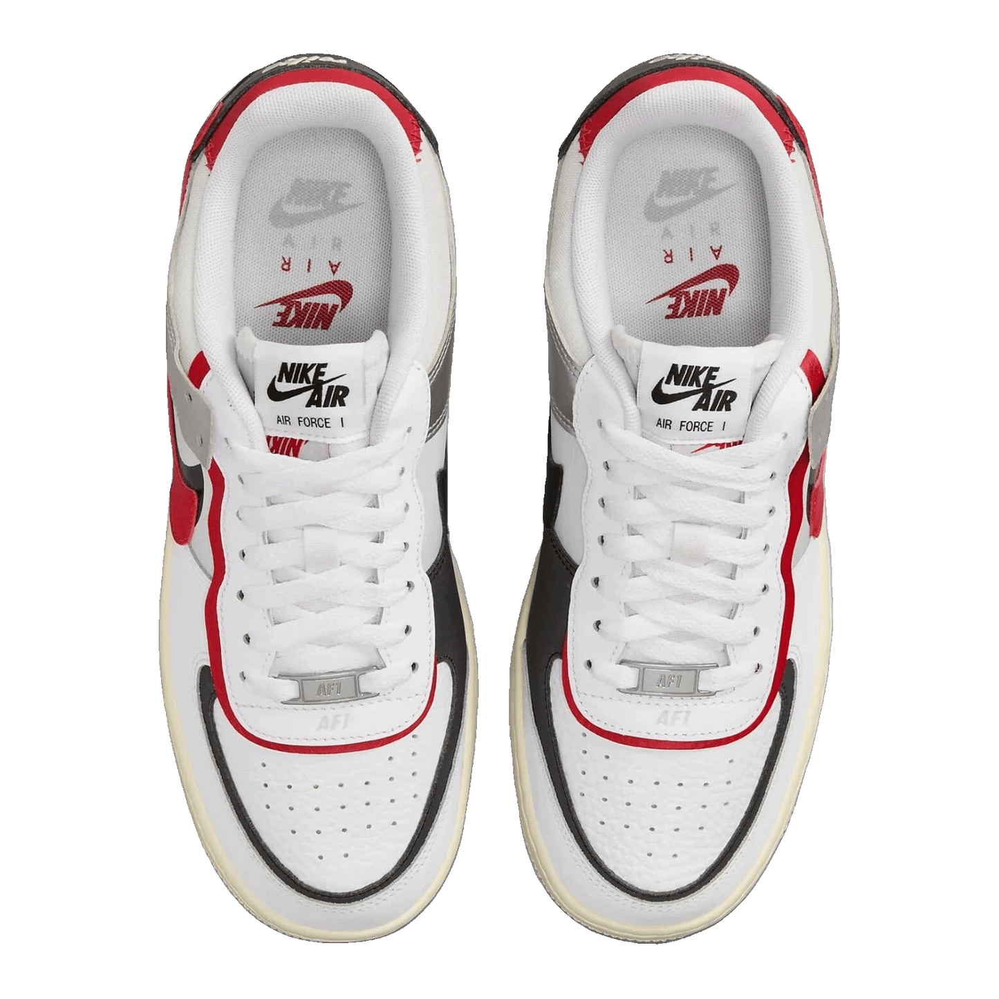Nike Air Force 1 Low Shadow White Silver Gym Red (W) Oben