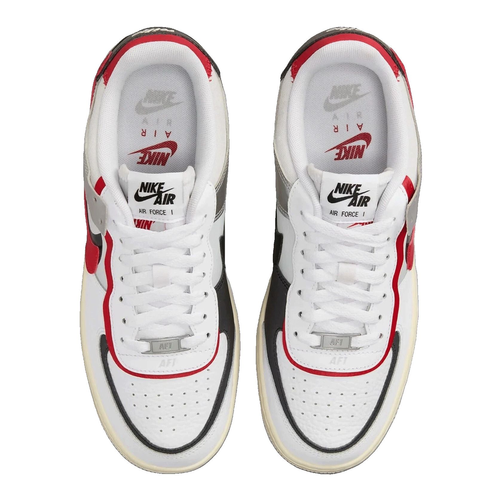 Nike Air Force 1 Low Shadow White Silver Gym Red (W) Oben