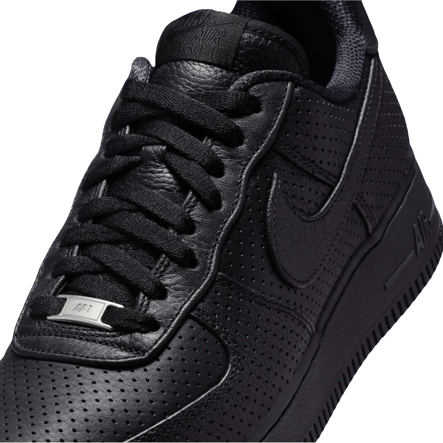 Nike Air Force 1 Low SP Triple Black Perforated Tongue