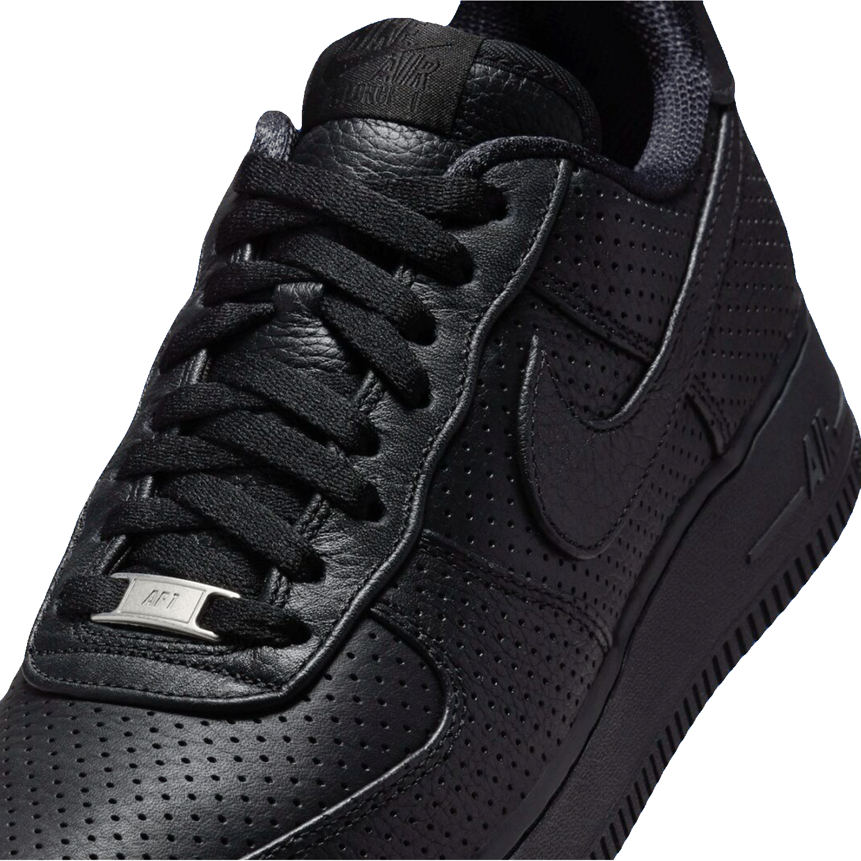 Nike Air Force 1 Low SP Triple Black Perforated Tongue