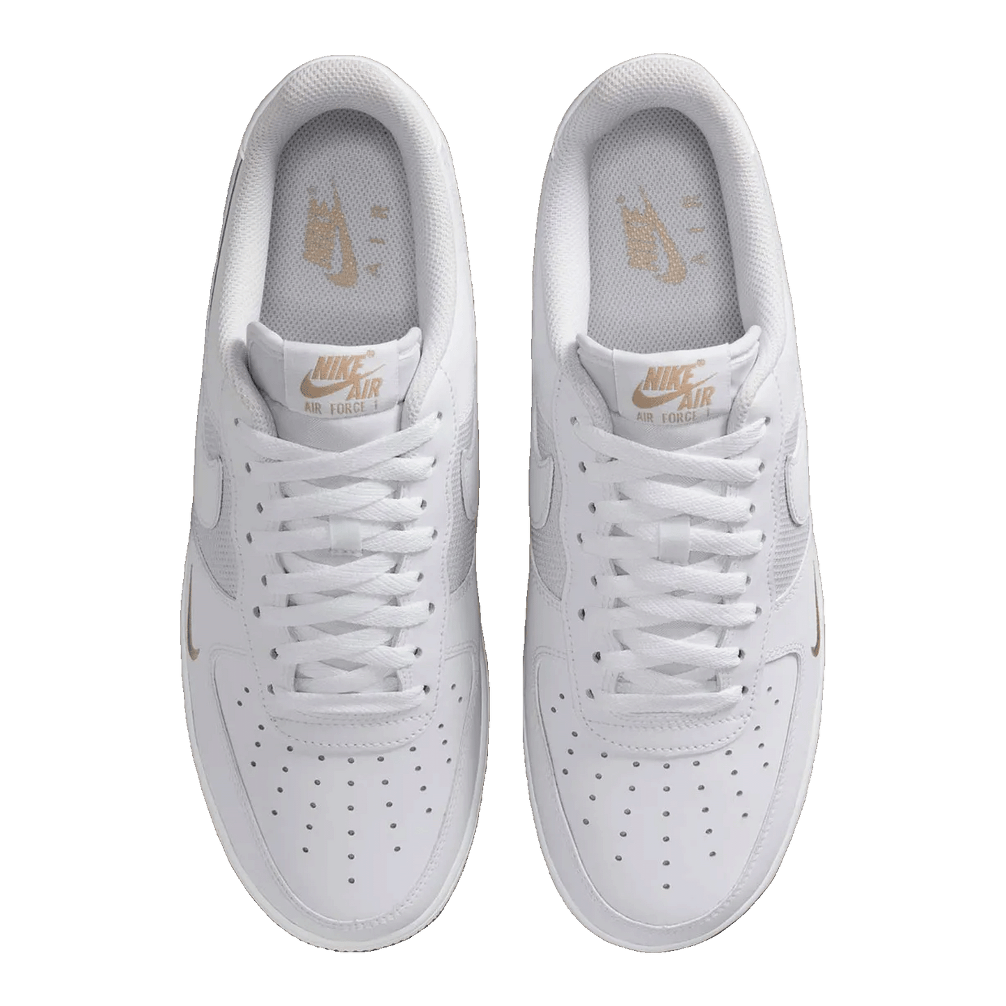 Nike Air Force 1 Low White Desert Khaki Mini Swoosh Oben