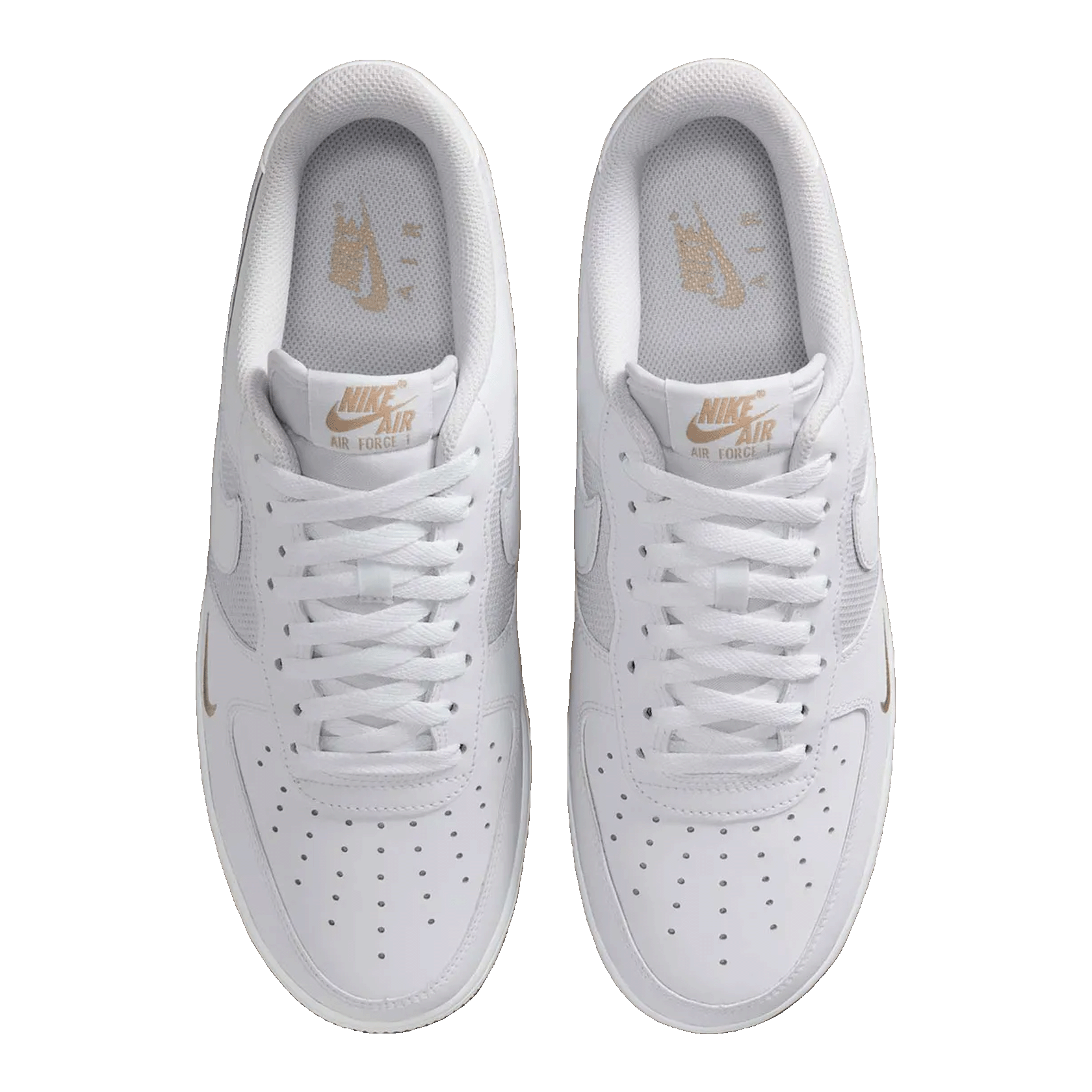 Nike Air Force 1 Low White Desert Khaki Mini Swoosh Oben