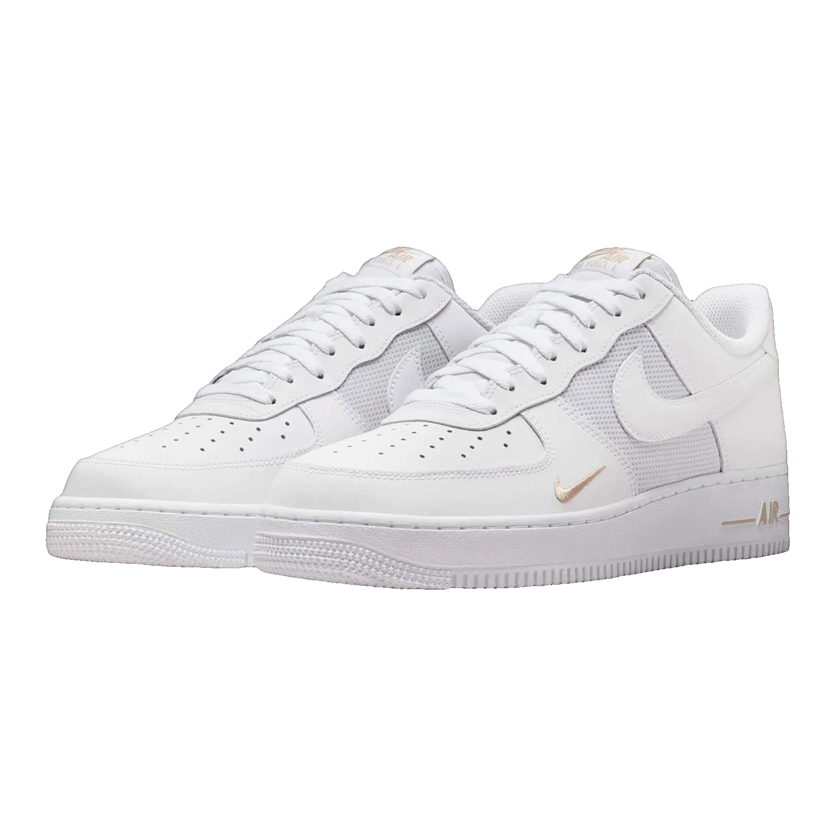 Nike Air Force 1 Low White Desert Khaki Mini Swoosh Side