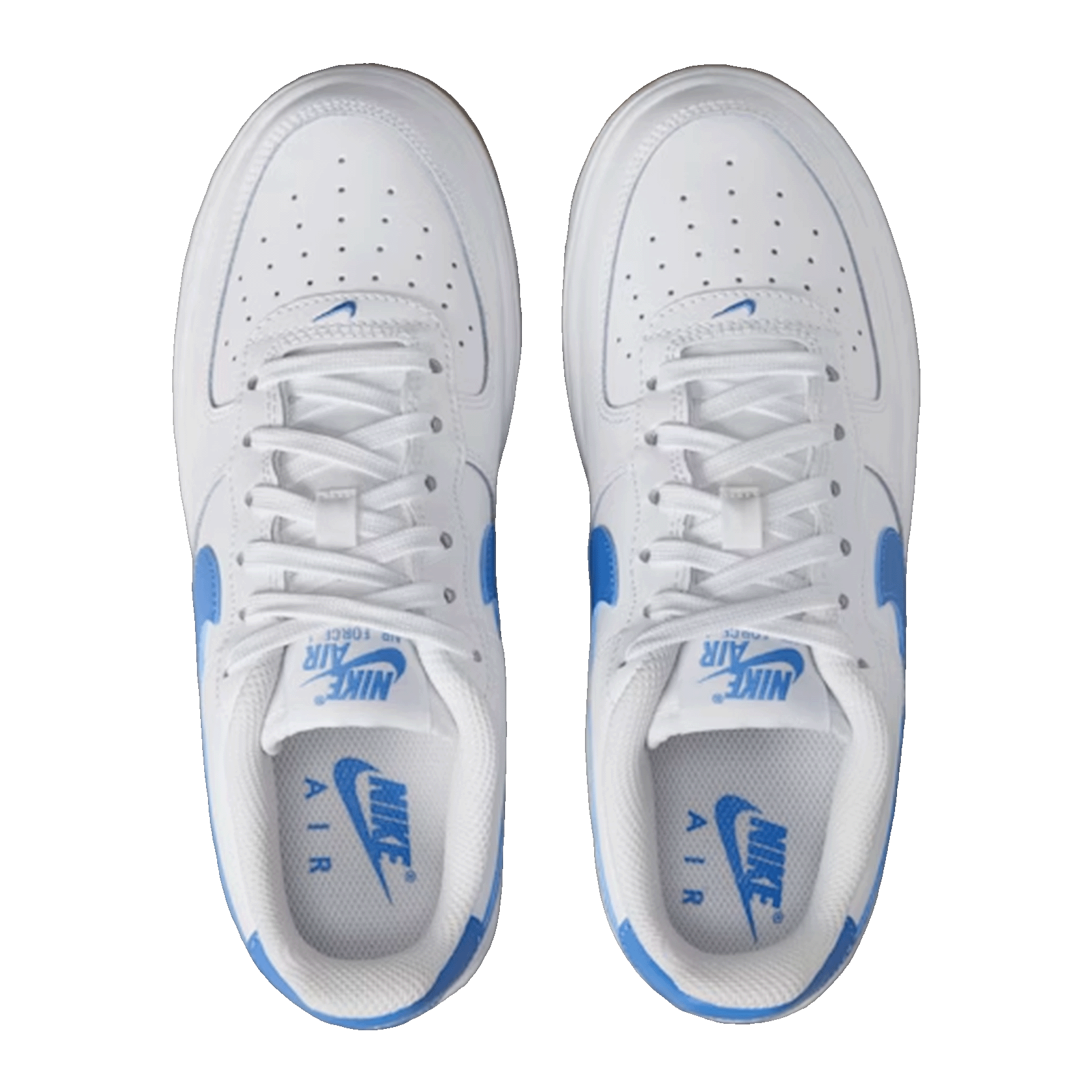 Nike Air Force 1 Low White Gum Light Brown Blue Beyond (GS) Oben