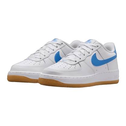 Nike Air Force 1 Low White Gum Light Brown Blue Beyond (GS) Side