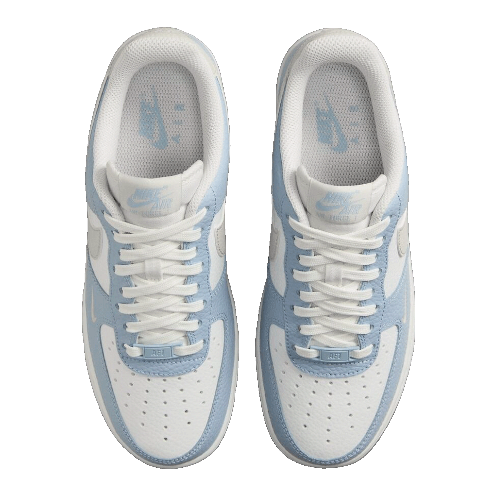 Nike Air Force 1 Low White Light Armory Blue Mini Swoosh (W) Oben