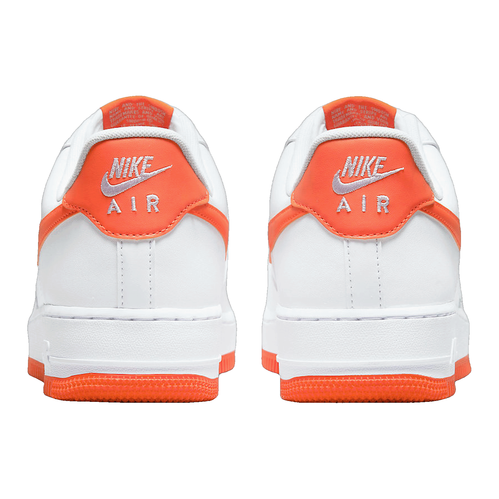Nike Air Force 1 Low White Orange (2021) Back