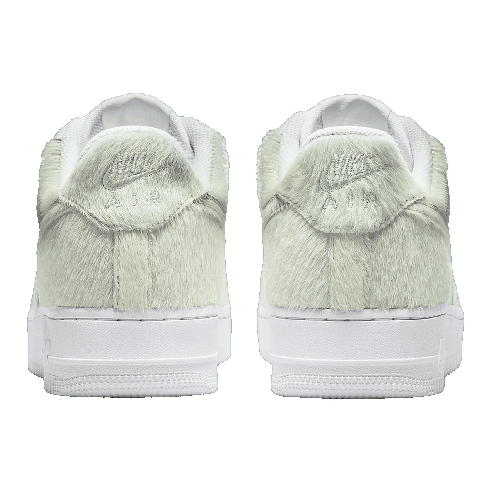Nike Air Force 1 Low White Pony Hair Heel Back
