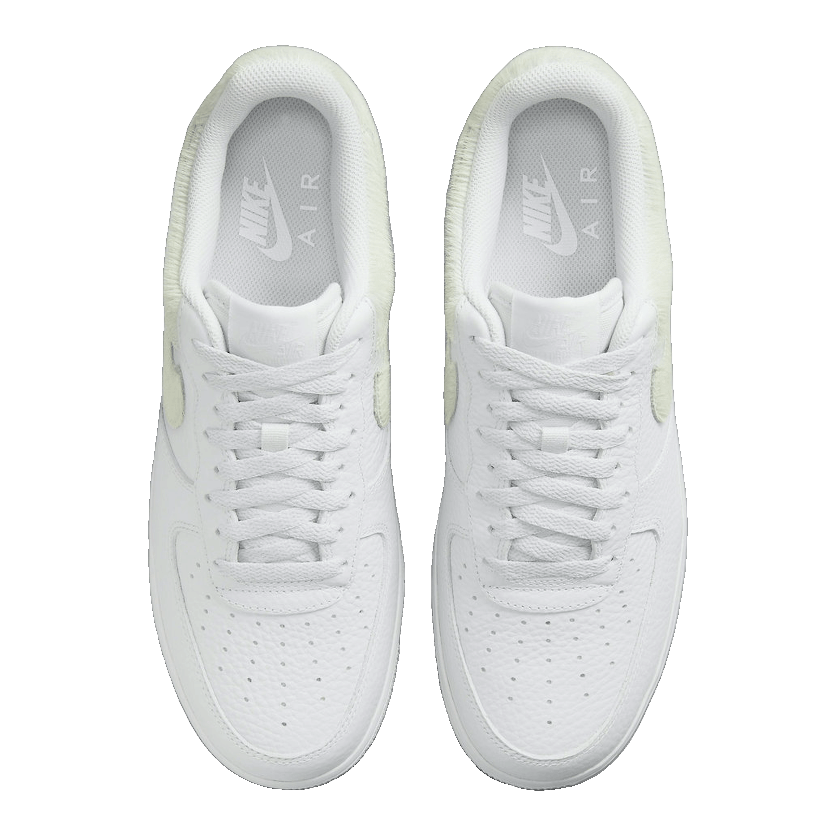 Nike Air Force 1 Low White Pony Hair Heel Oben