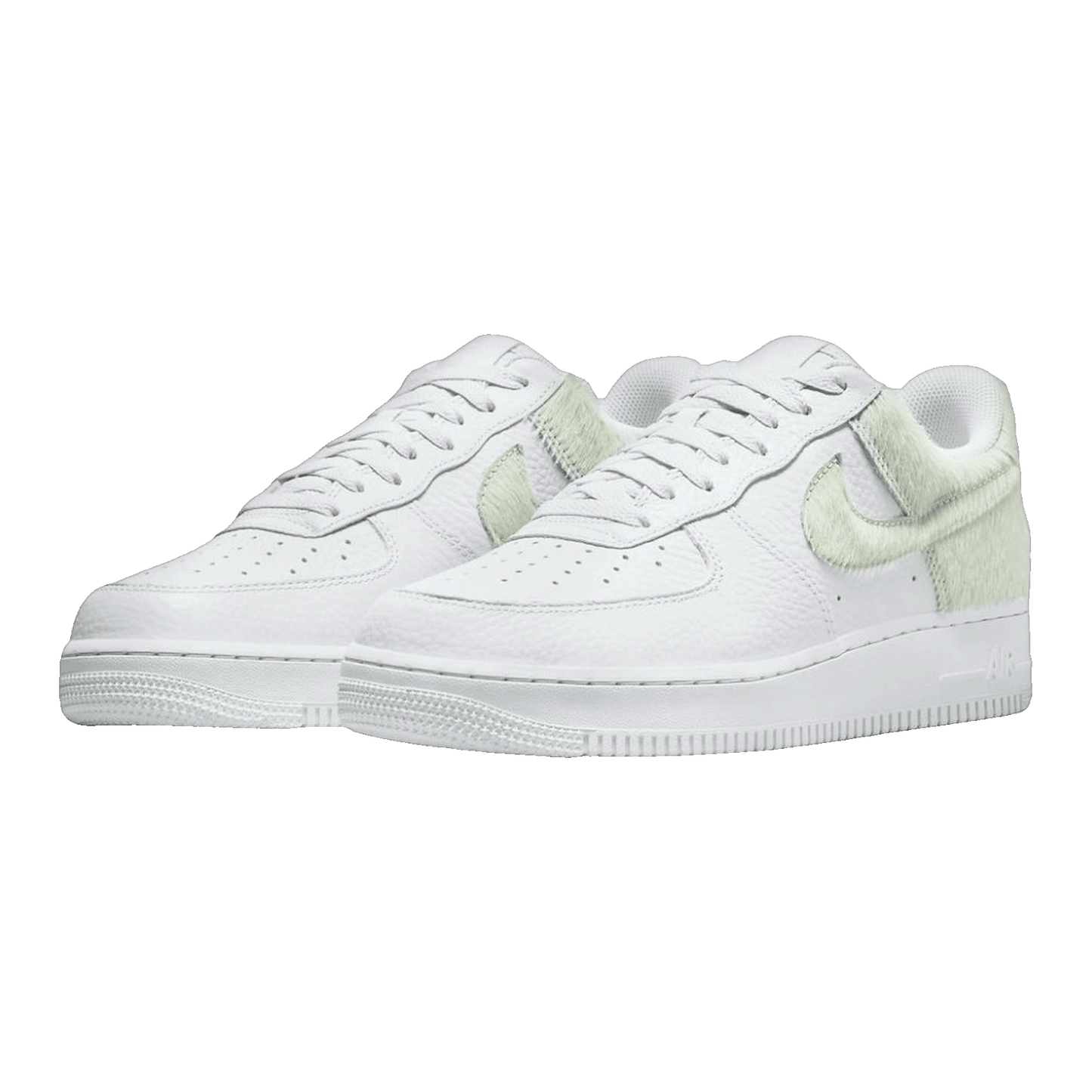 Nike Air Force 1 Low White Pony Hair Heel Side