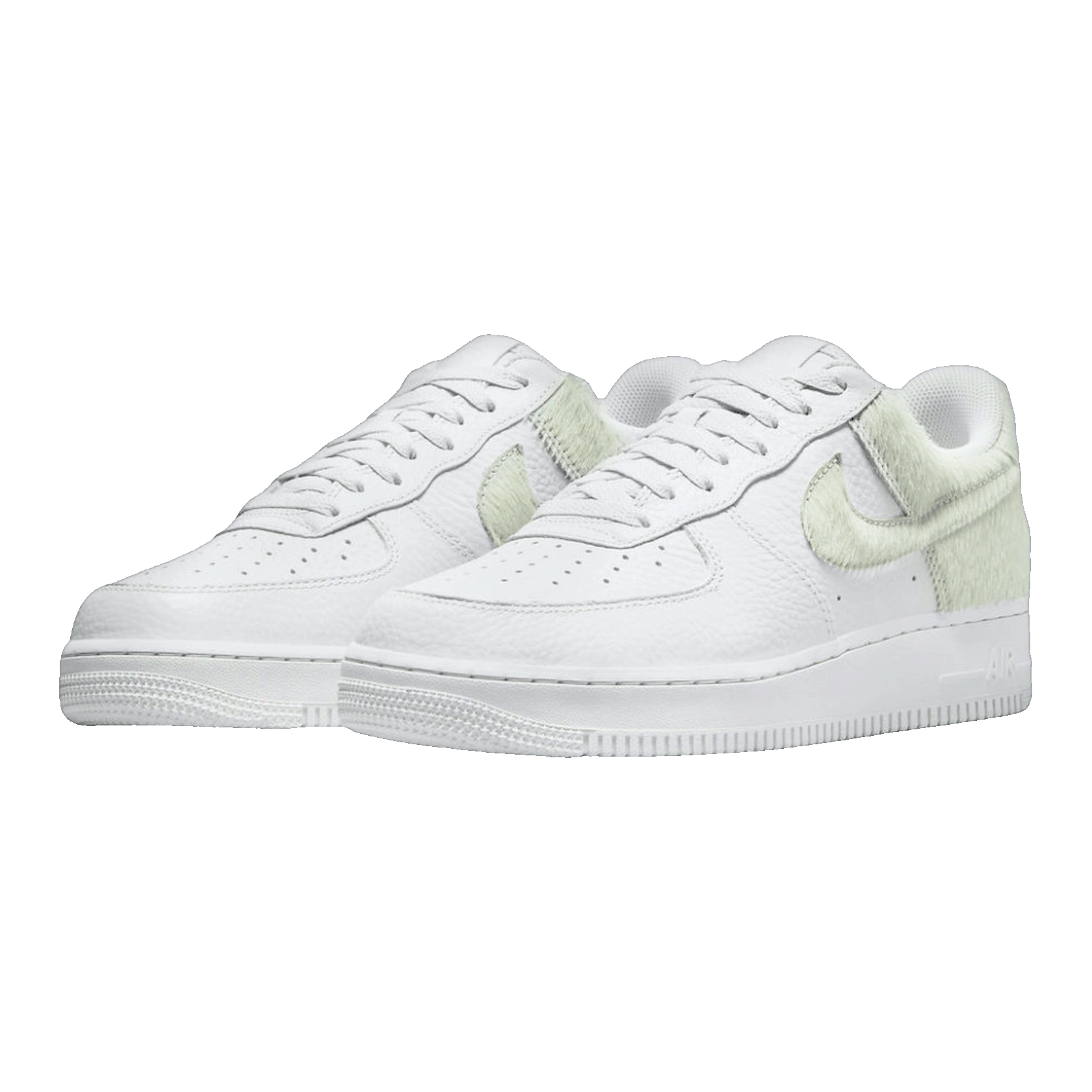 Nike Air Force 1 Low White Pony Hair Heel Side