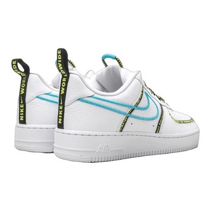 Nike Air Force 1 Low Worldwide White Blue Fury Volt Back