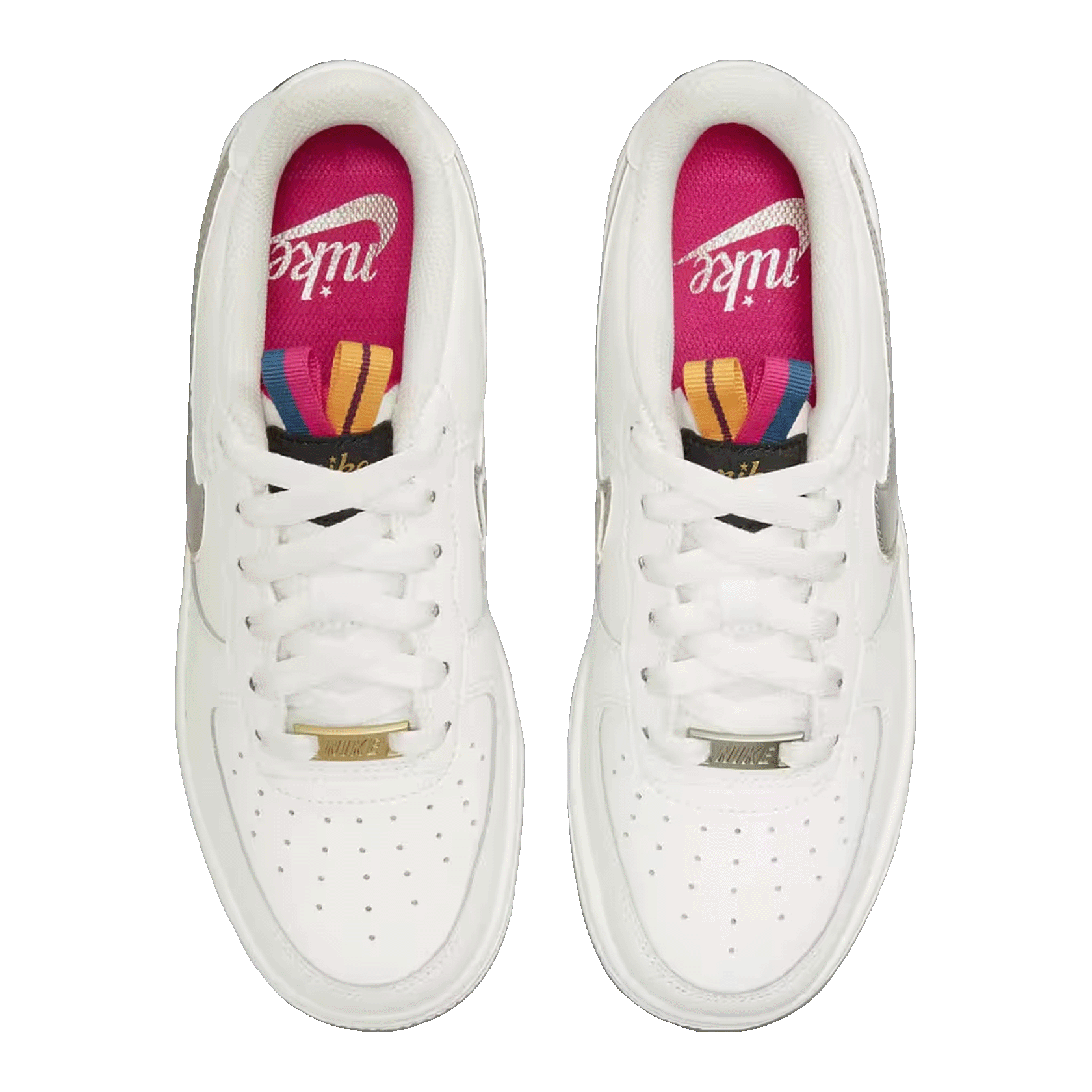 Nike Air Force 1 LV8 Double Swoosh Silver Gold (GS) Oben