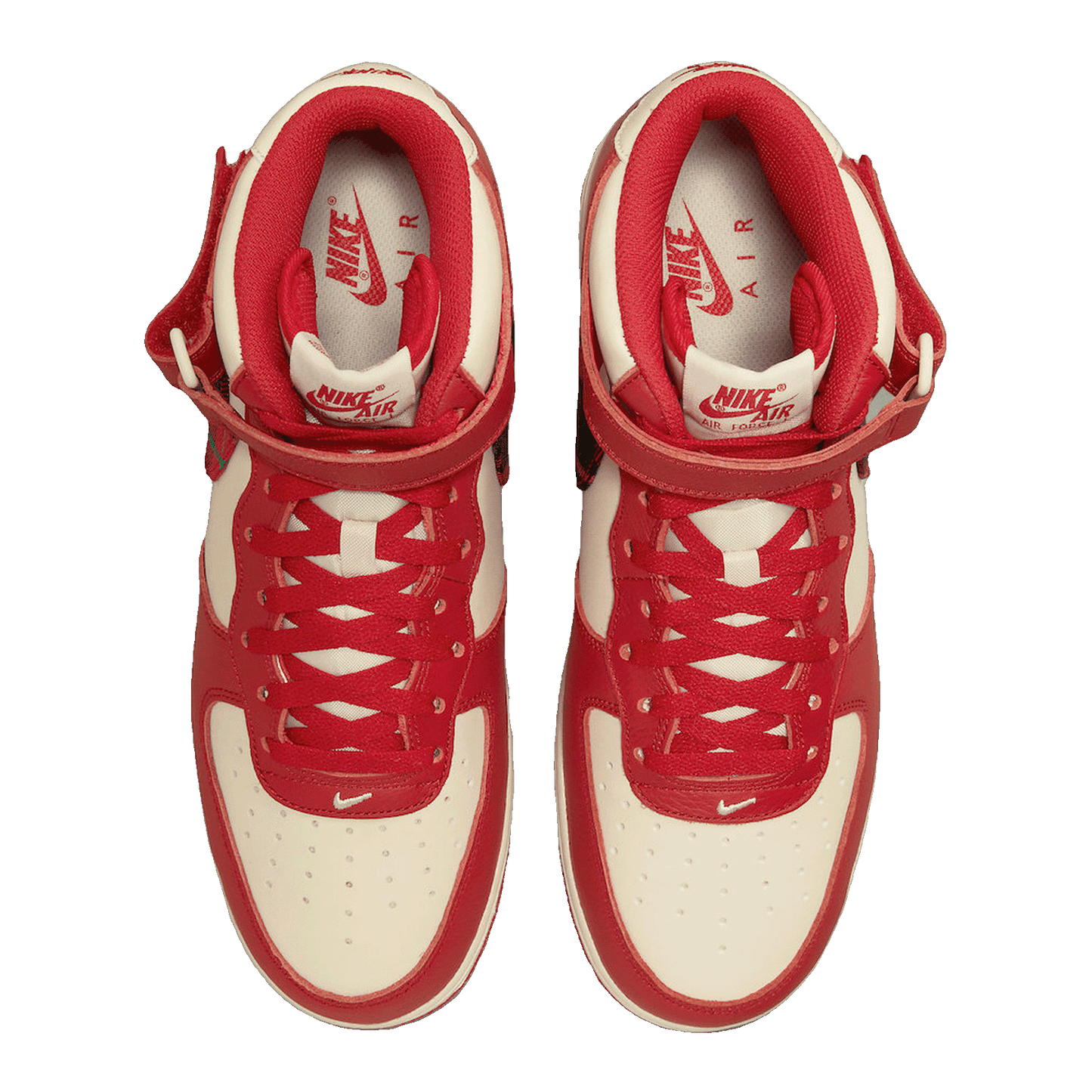 Nike Air Force 1 Mid '07 LX Plaid Cream Red Oben