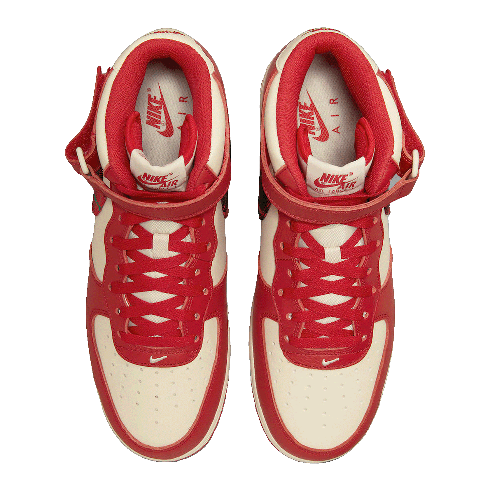 Nike Air Force 1 Mid '07 LX Plaid Cream Red Oben