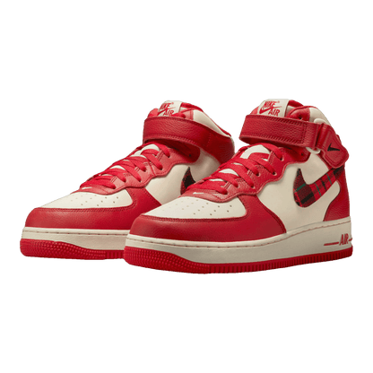 Nike Air Force 1 Mid '07 LX Plaid Cream Red Side