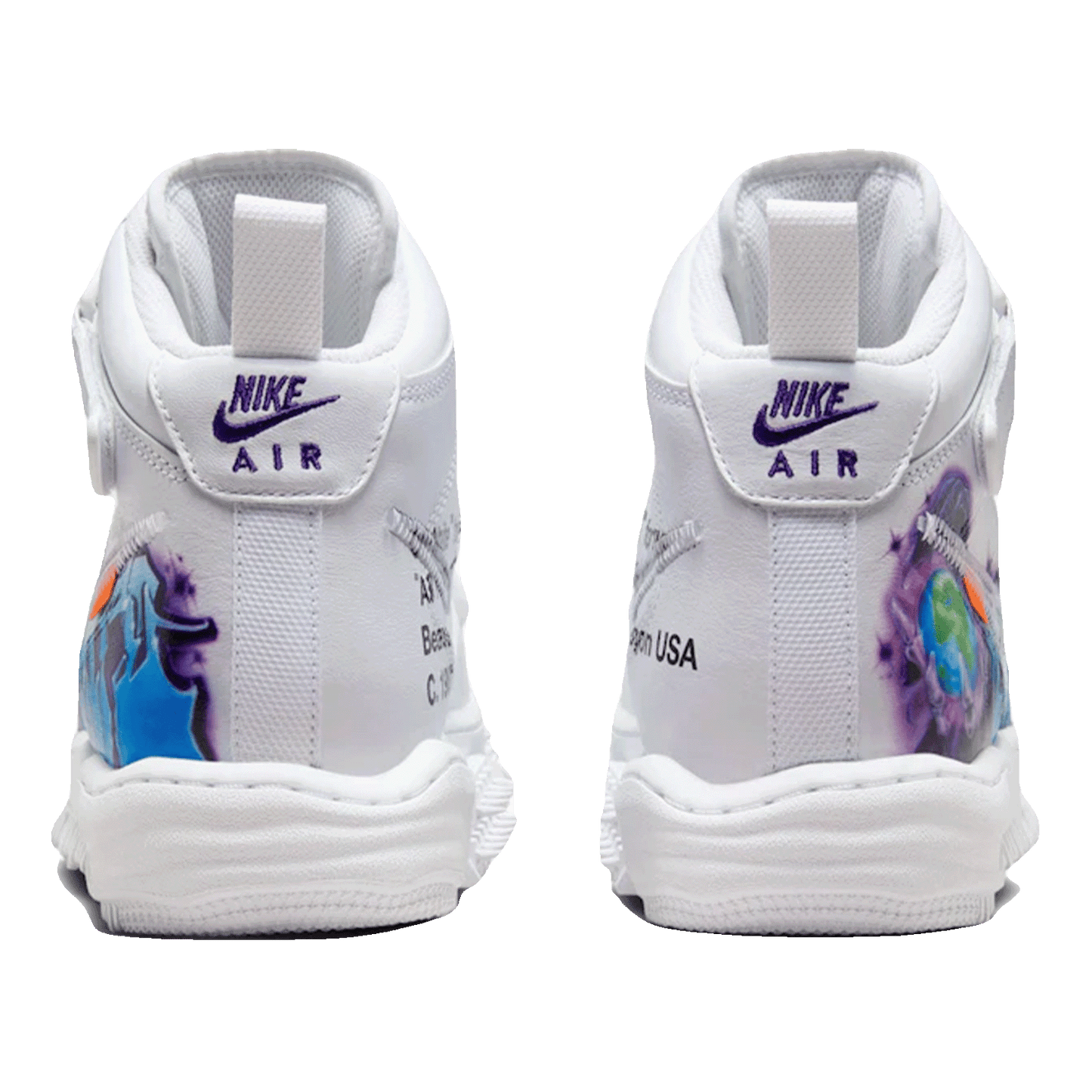 Nike Air Force 1 Mid Off-White Graffiti White Back