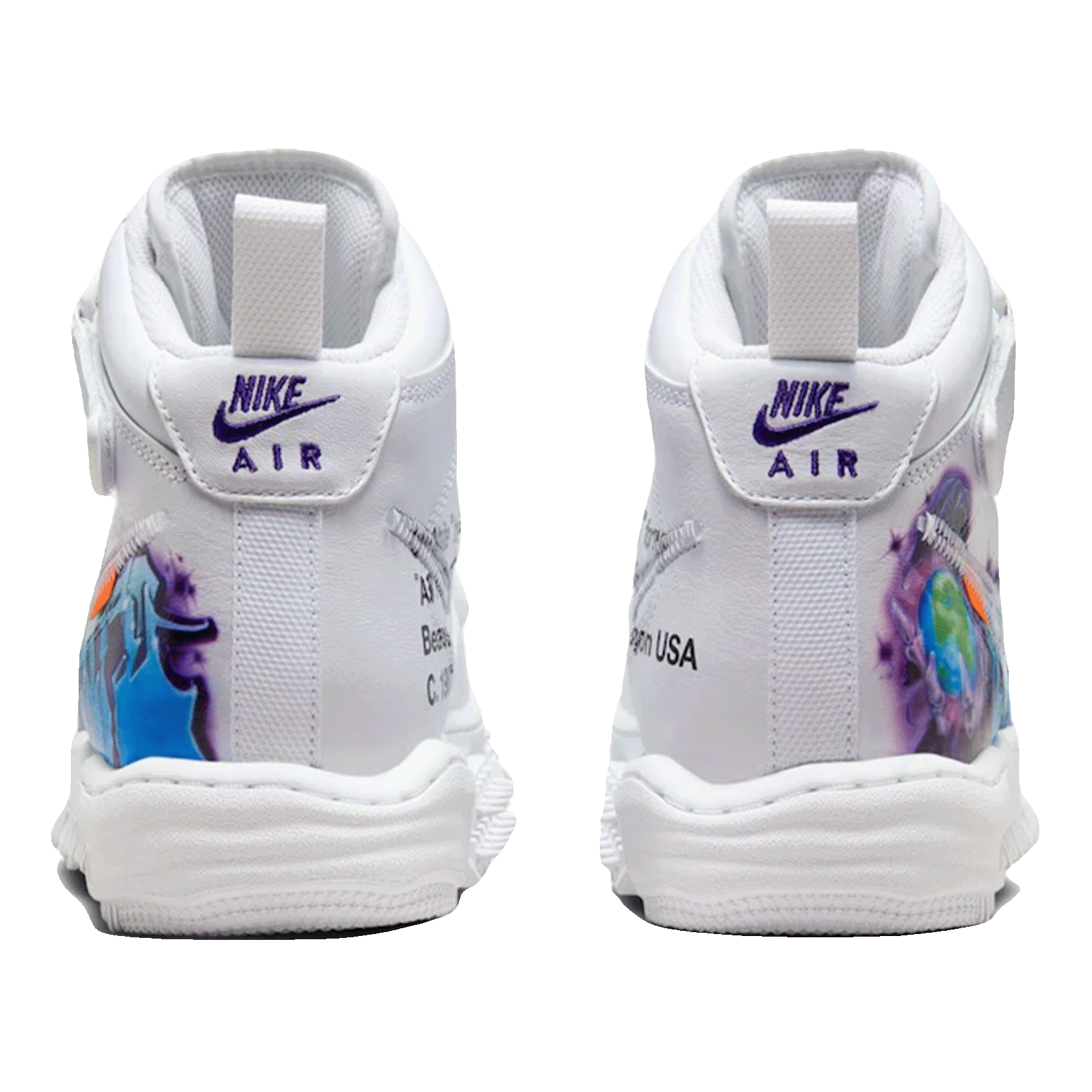 Nike Air Force 1 Mid Off-White Graffiti White Back