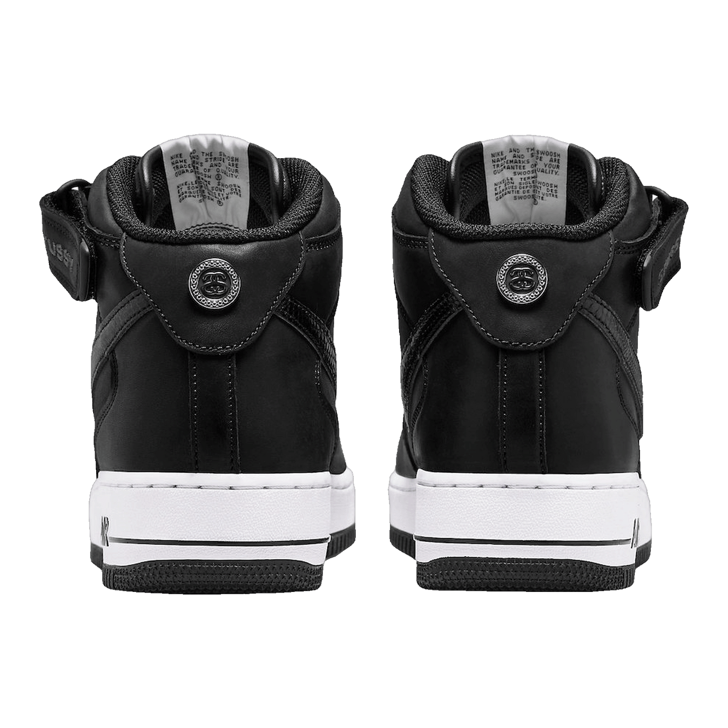 Nike Air Force 1 Mid Stussy Black White Back