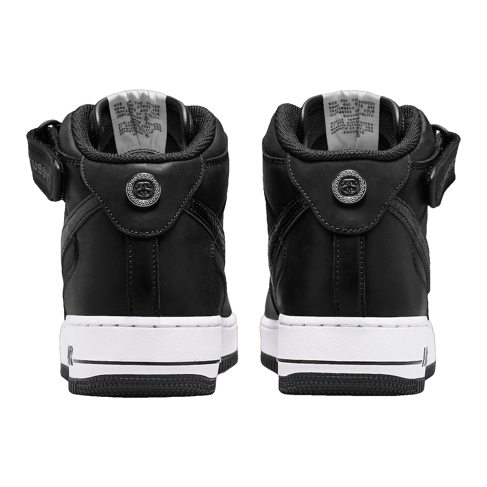 Nike Air Force 1 Mid Stussy Black White Back