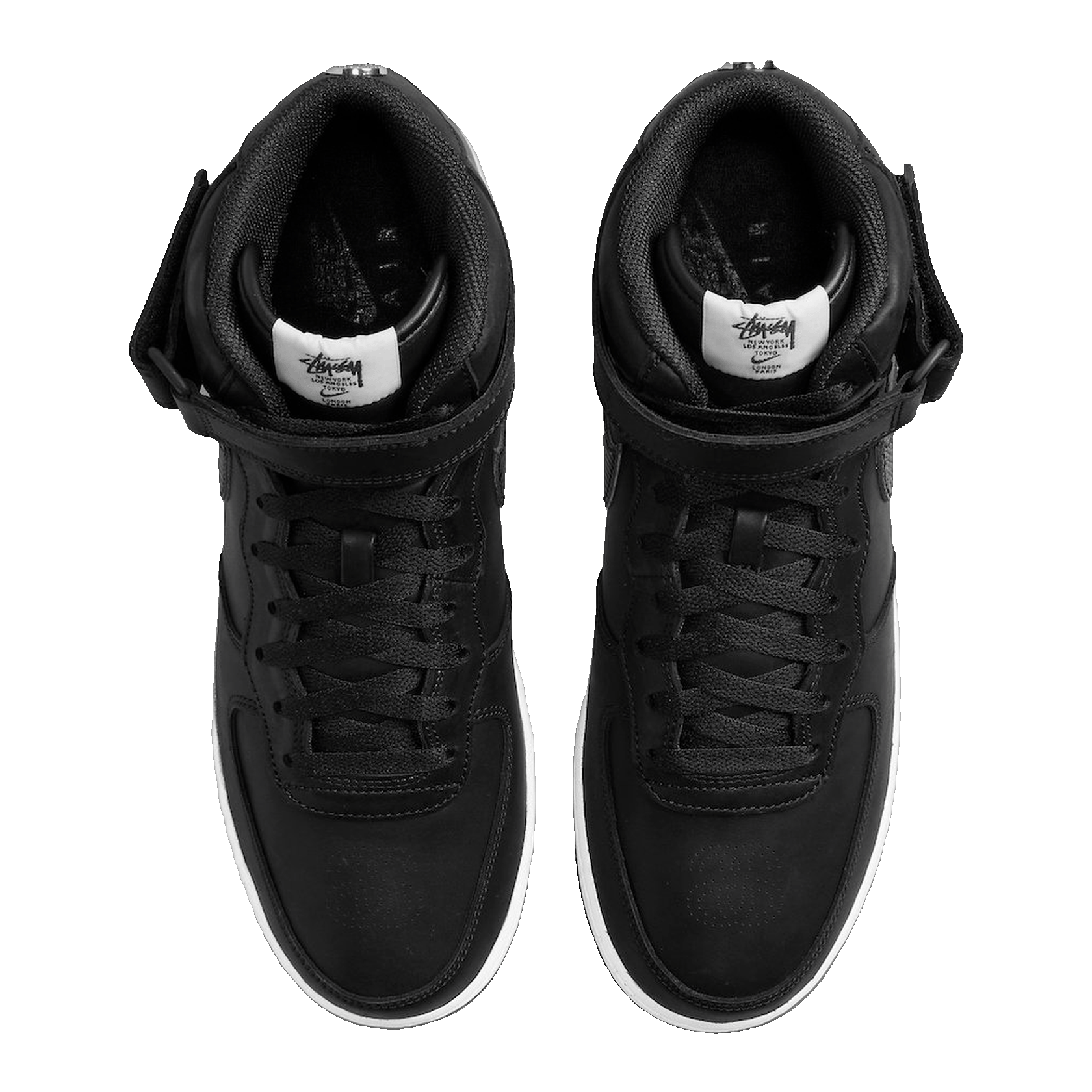 Nike Air Force 1 Mid Stussy Black White Oben