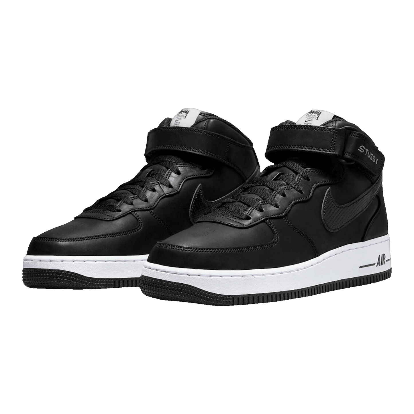 Nike Air Force 1 Mid Stussy Black White Side