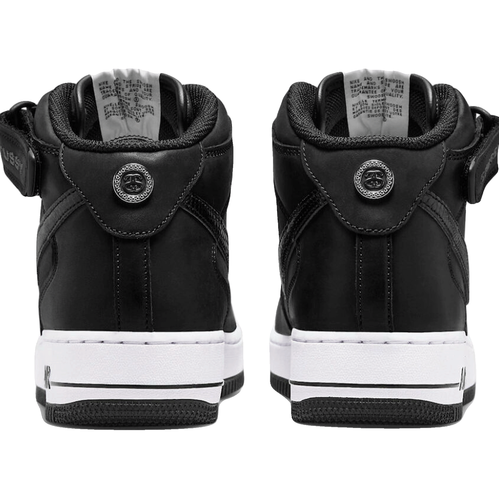Nike Air Force 1 Mid Stussy Light Bone Black Back